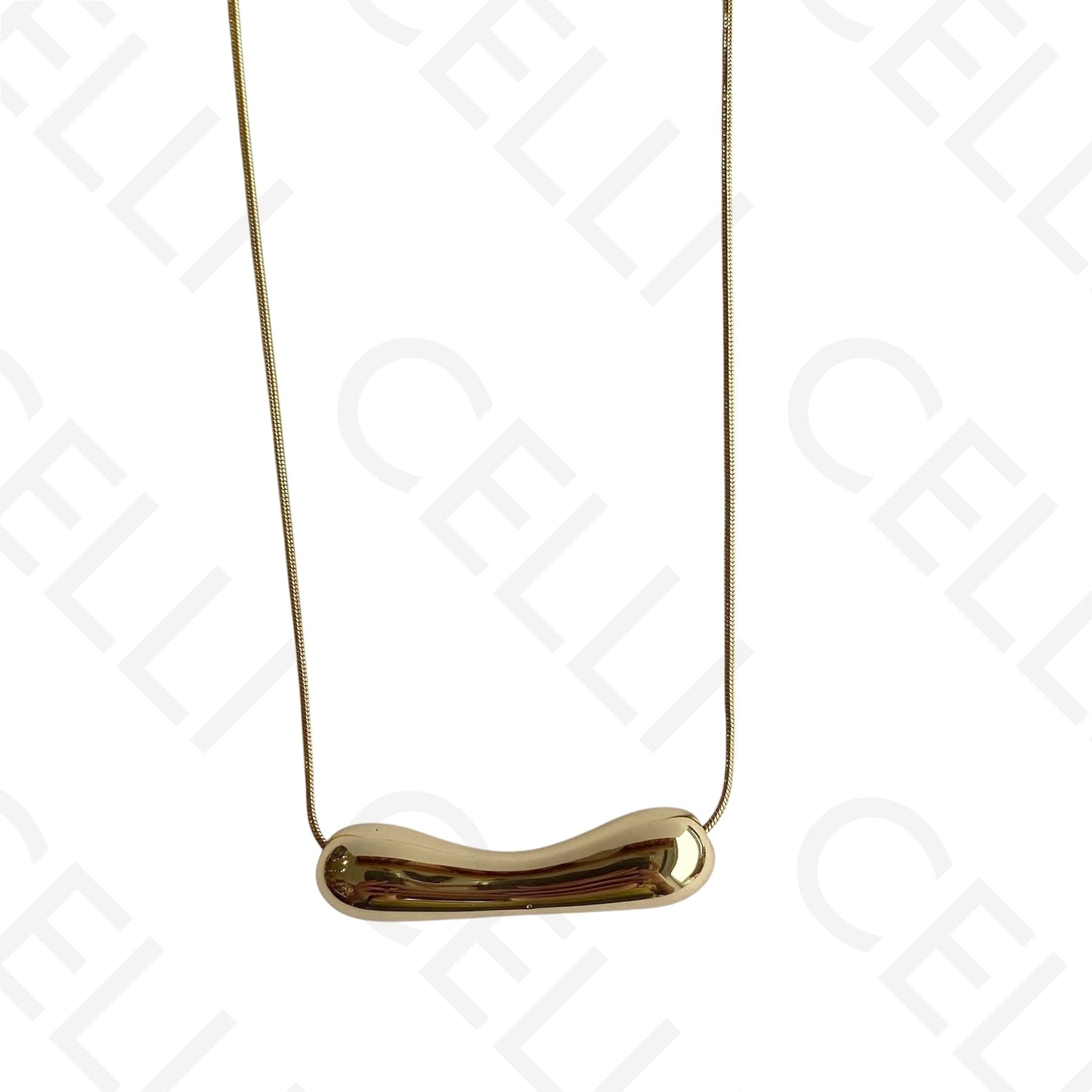 Steel necklace - round snake with pendant spacer