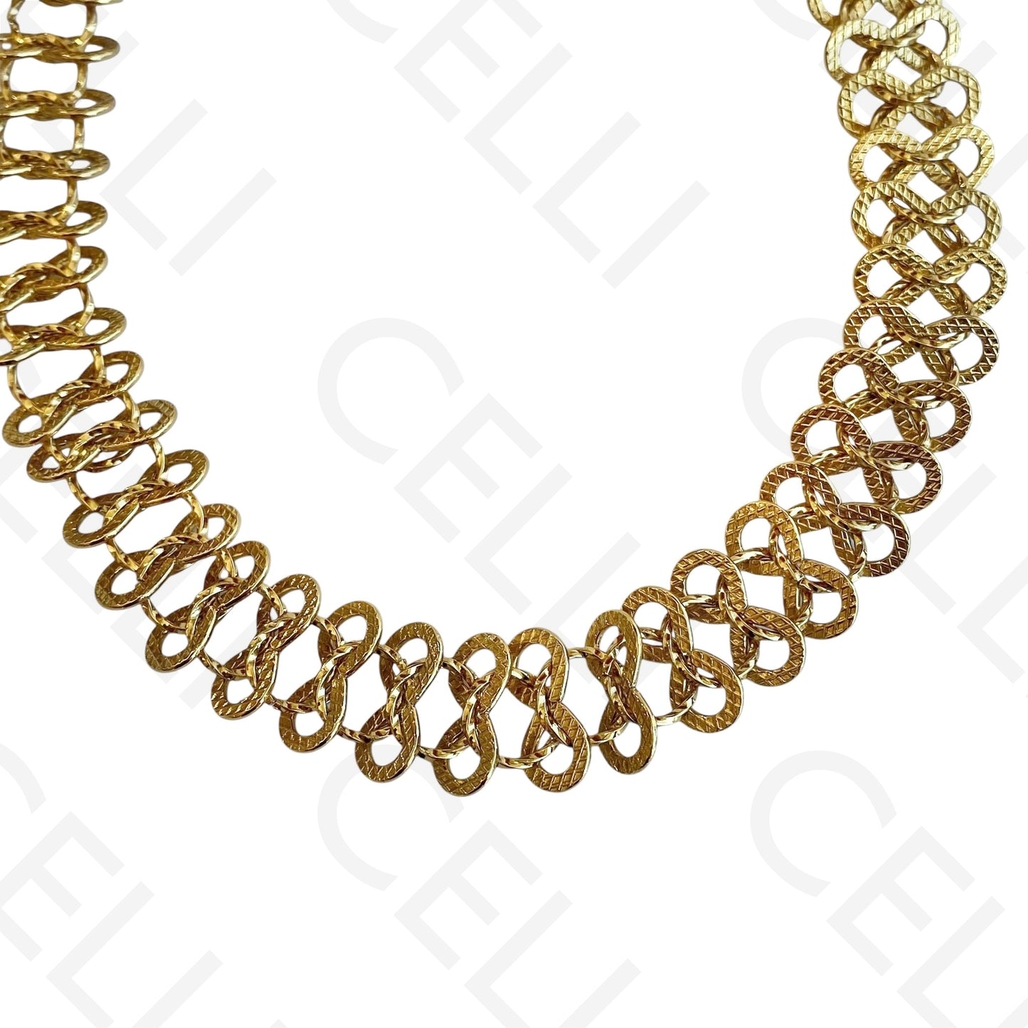 Colar/Pulseira de aço - elos em formato infinito
