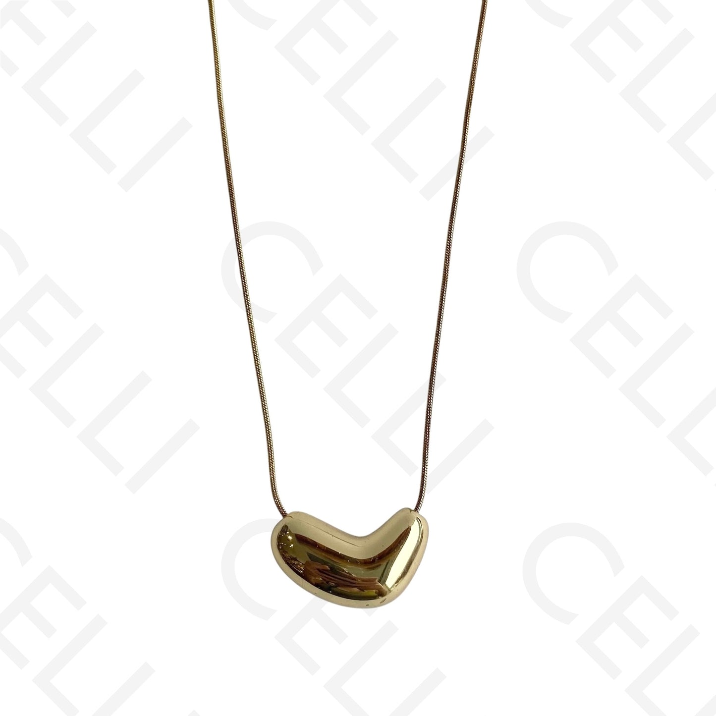 Steel necklace - round snake with pendant spacer