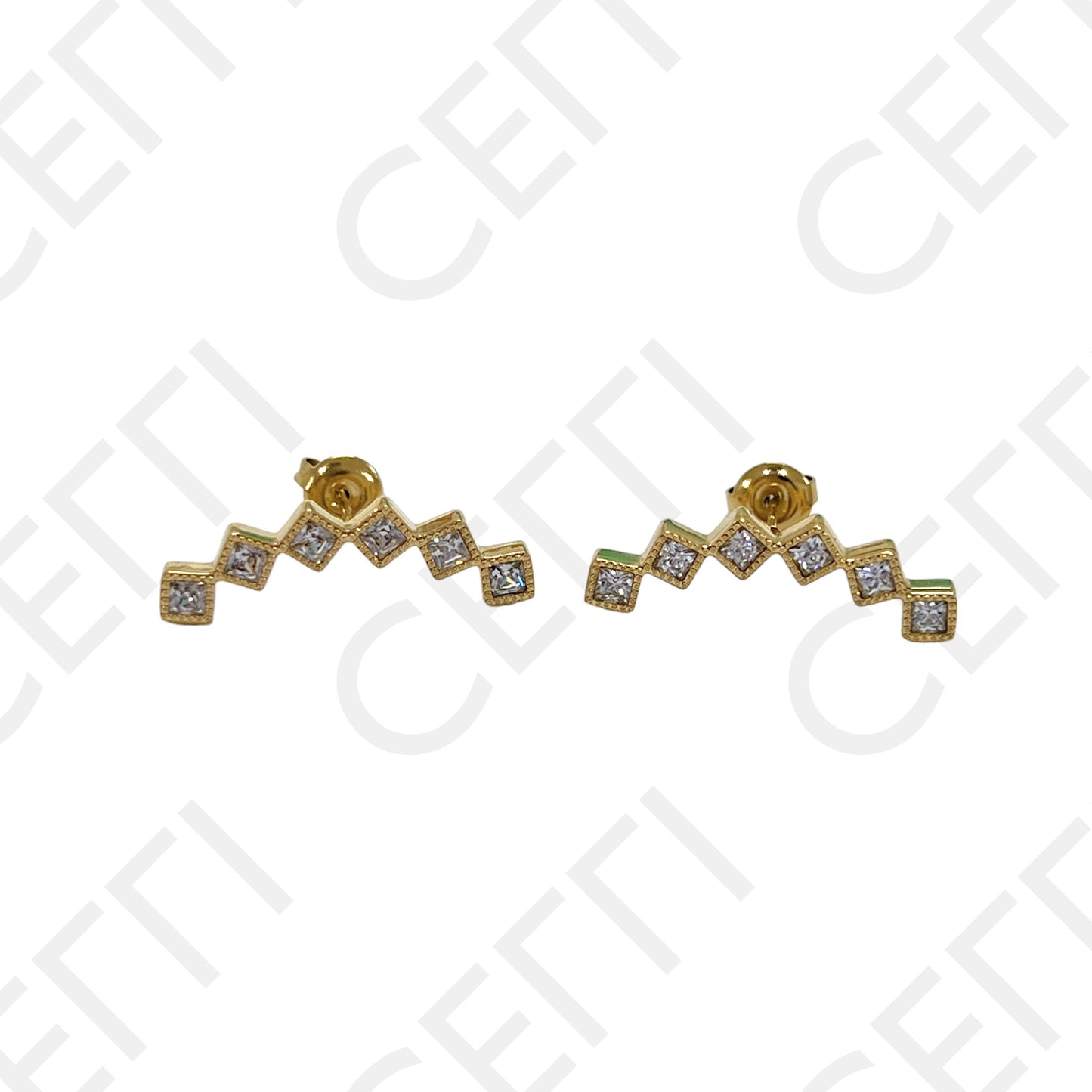 不锈钢耳环 - 方形