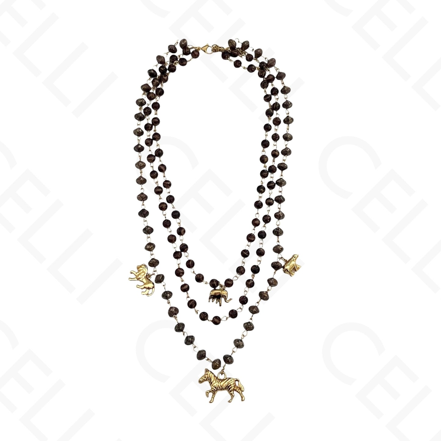 Colar de aço - triplo com animais