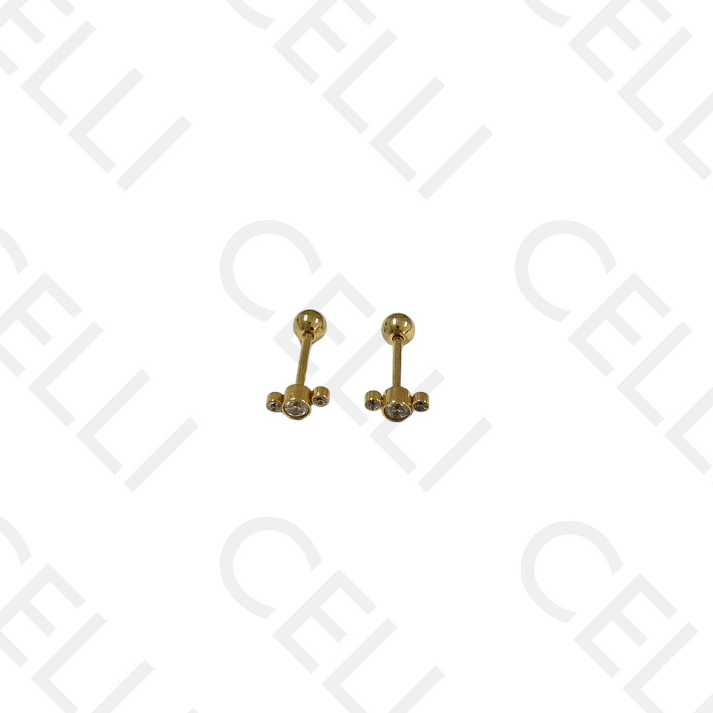 Piercing de Aço - três brilhantes