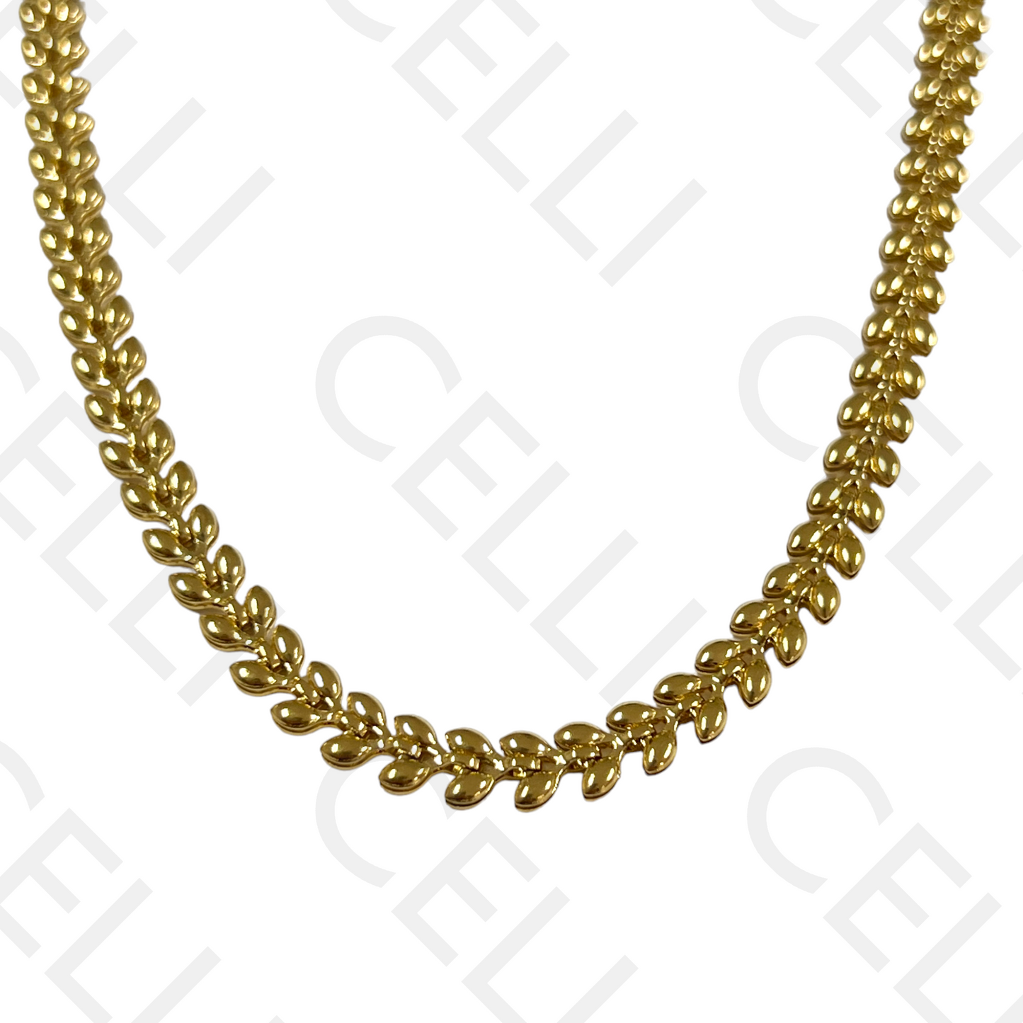 Colar de Aço - Folhas