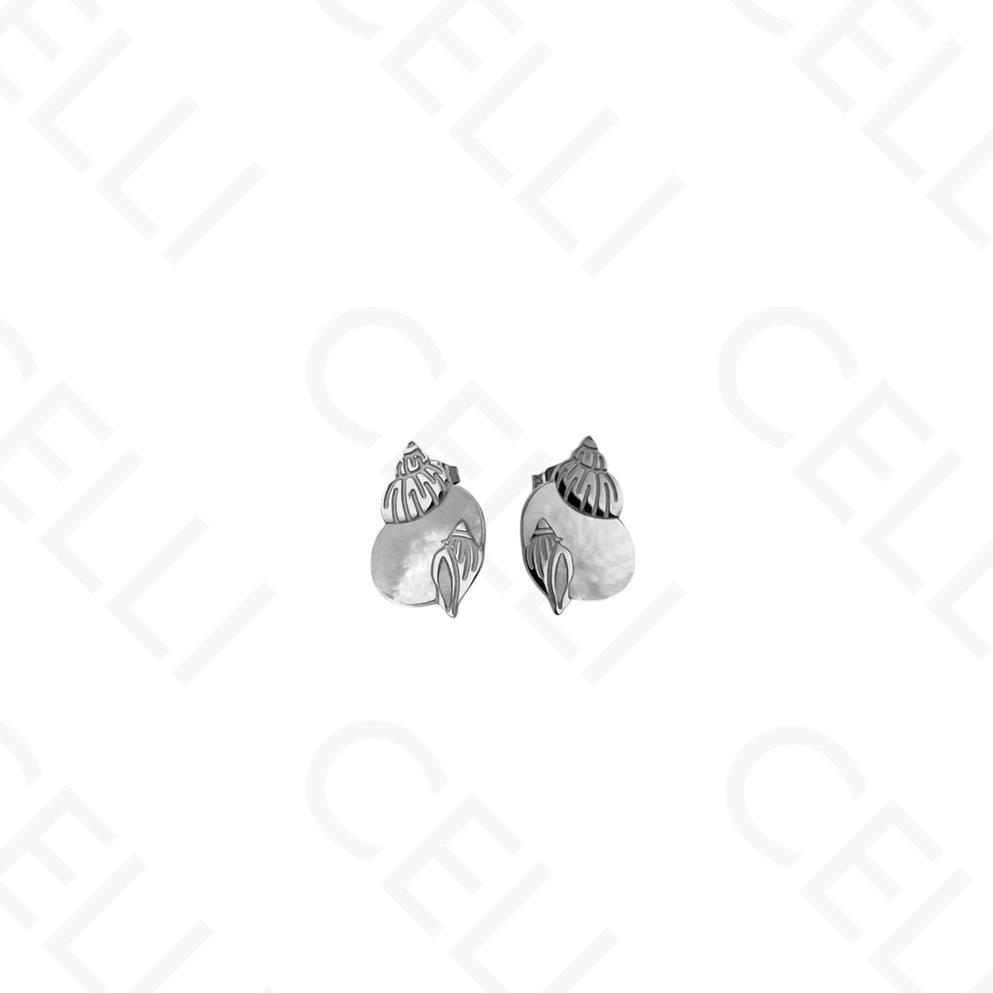 Steel Necklace/Earrings/Bracelet - Cowrie shell with mother-of-pearl