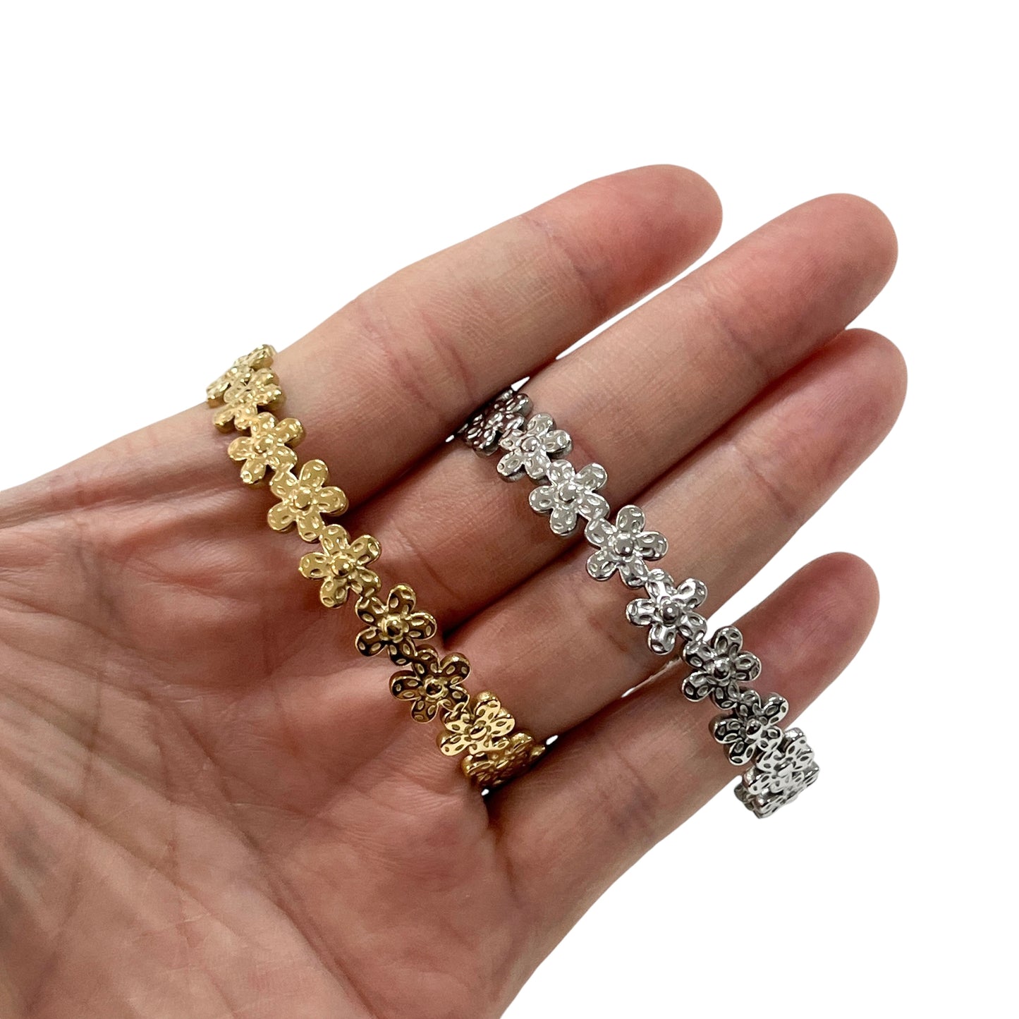 Bracelete de Aço - flores