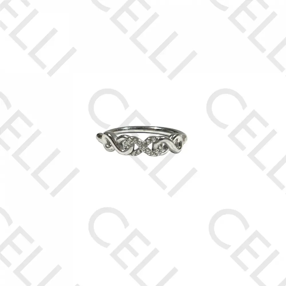 Anel De Aço - Infinito Com Zircónias Prateado