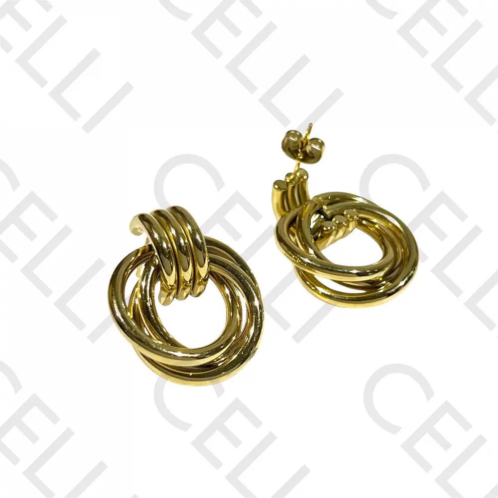 Brinco De Aço - Círculos Entrelaçados