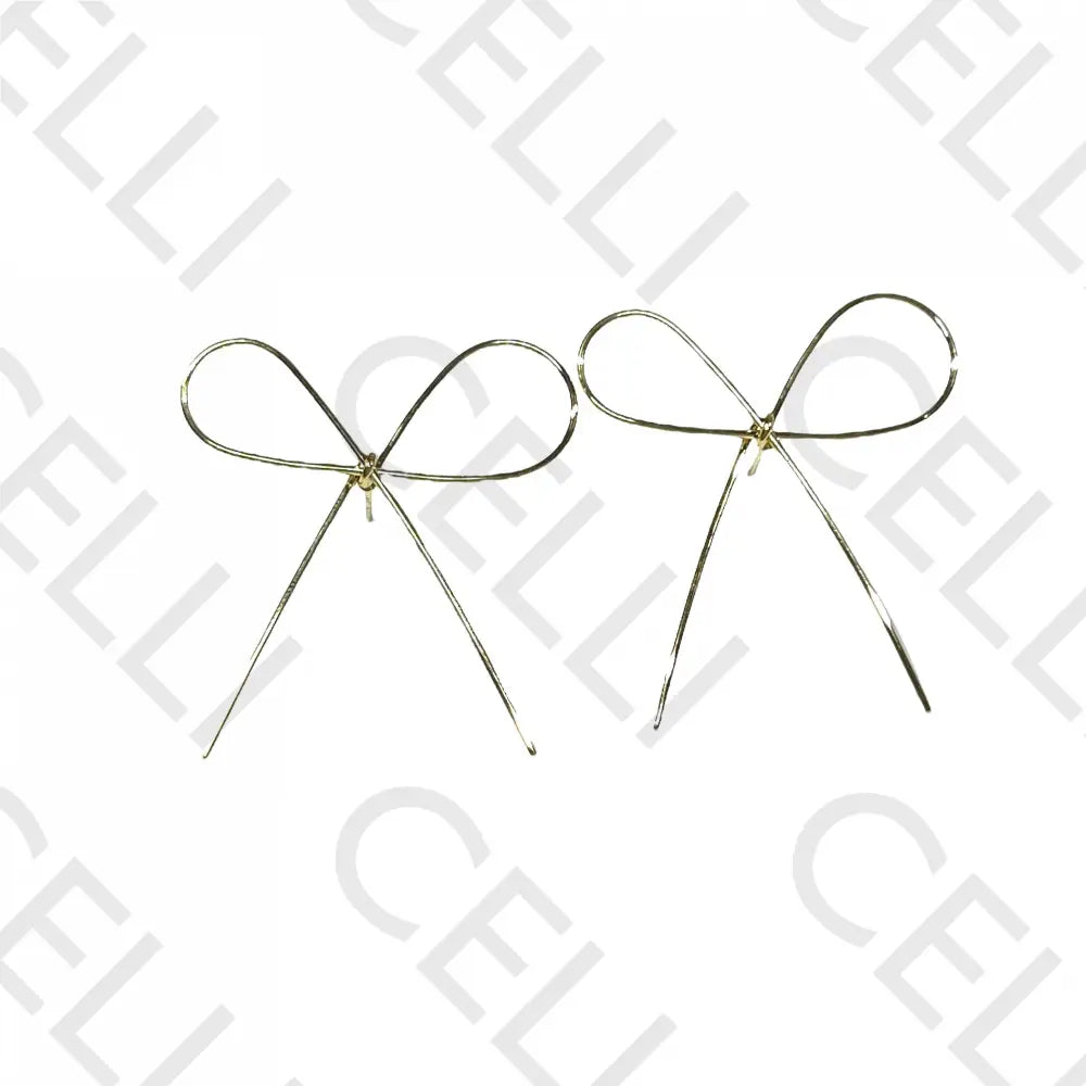 Brinco De Aço - Laço Dourado