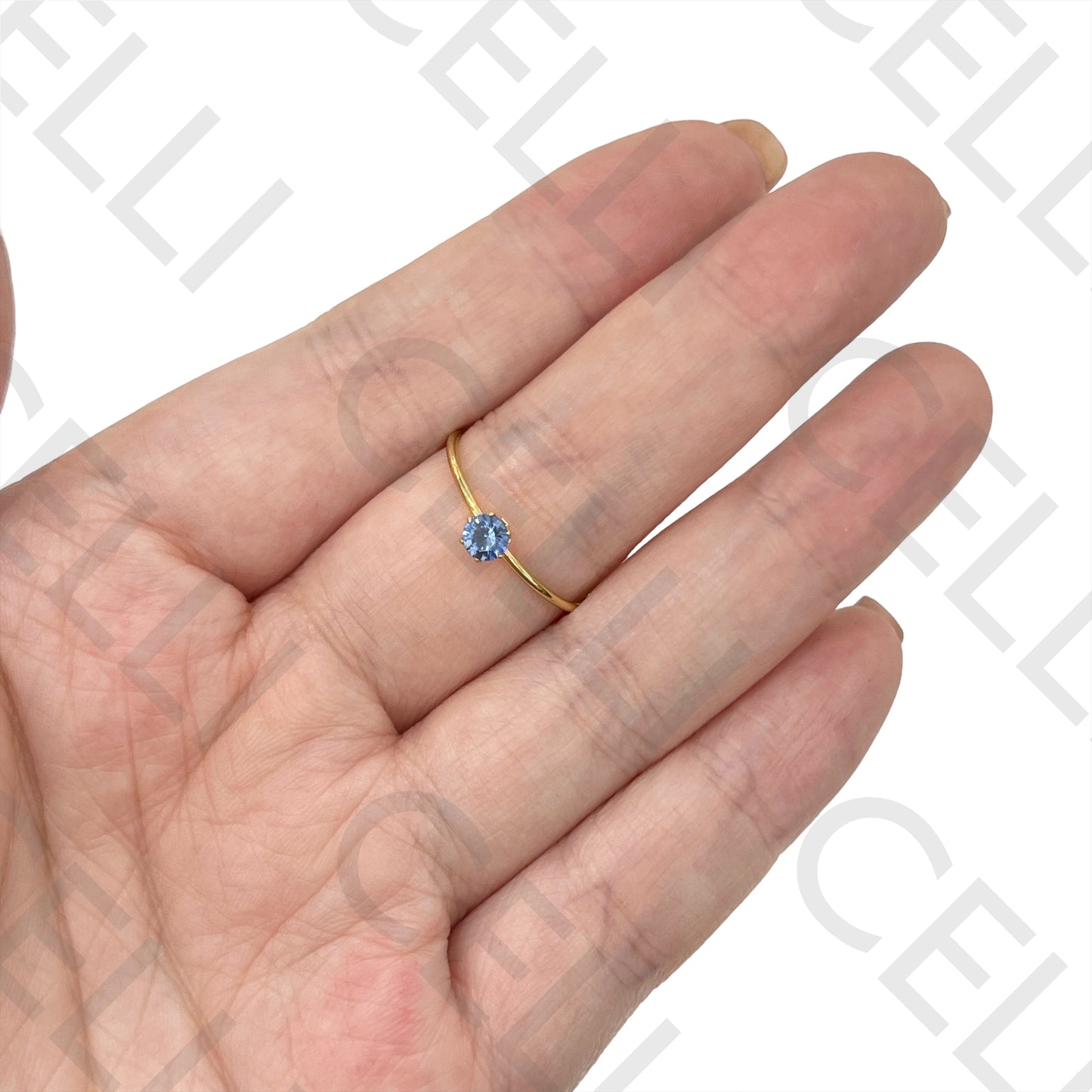 钢制戒指 - 闪亮蓝色