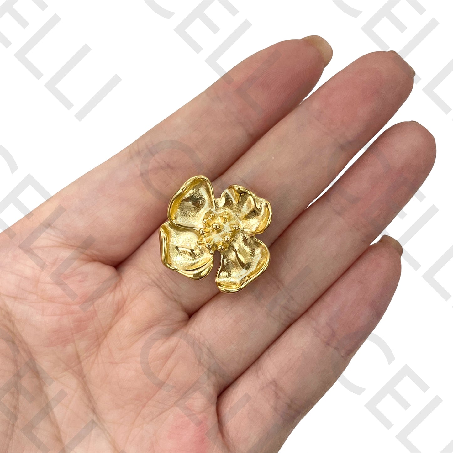 Steel Ring - Detailed Flower