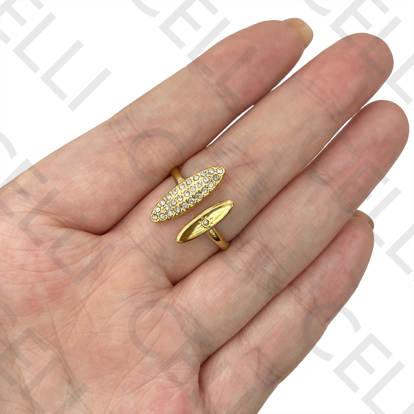 Anillo de acero - con diamantes