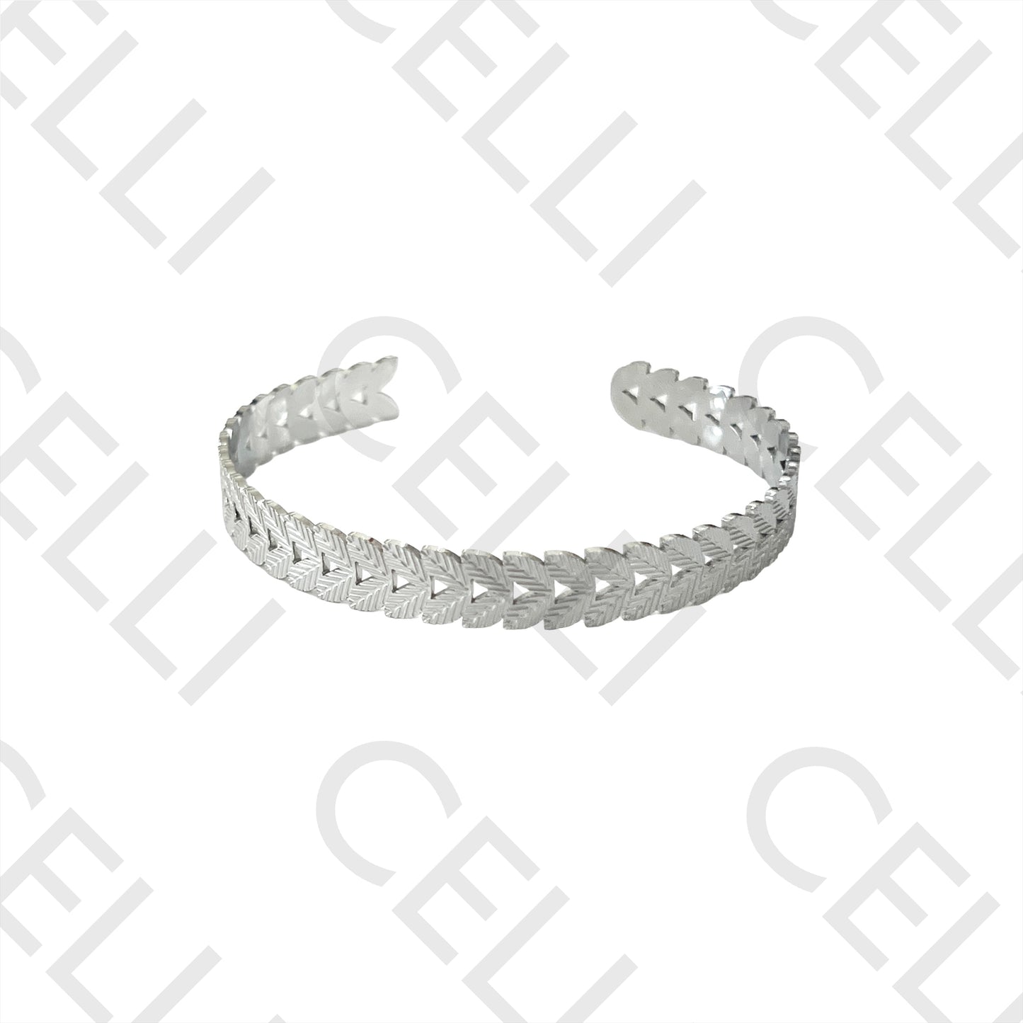 Bracelete de Aço - folhas