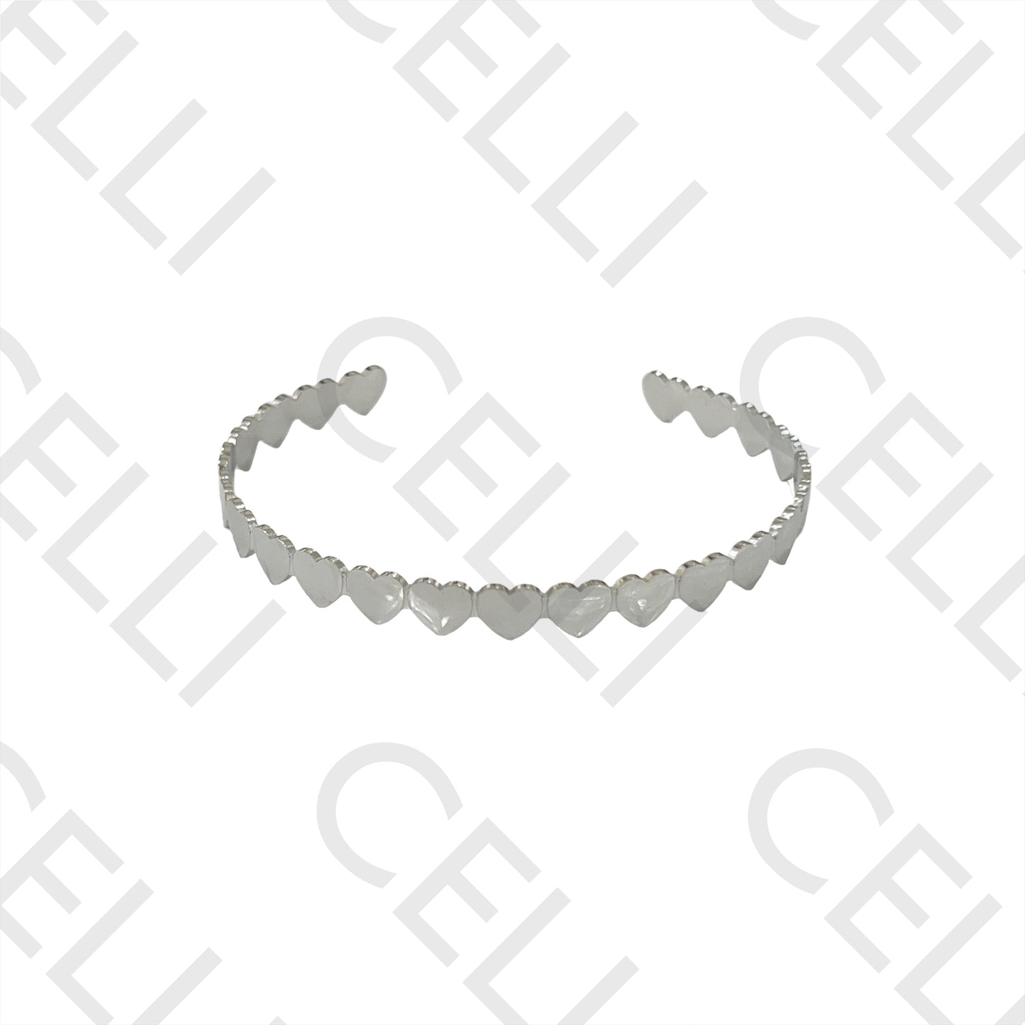 Bracelete de Aço - corações