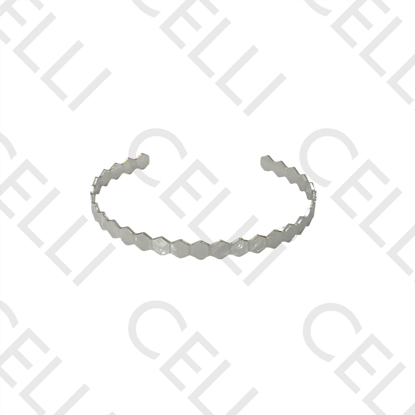 Bracelete de Aço - hexágonos