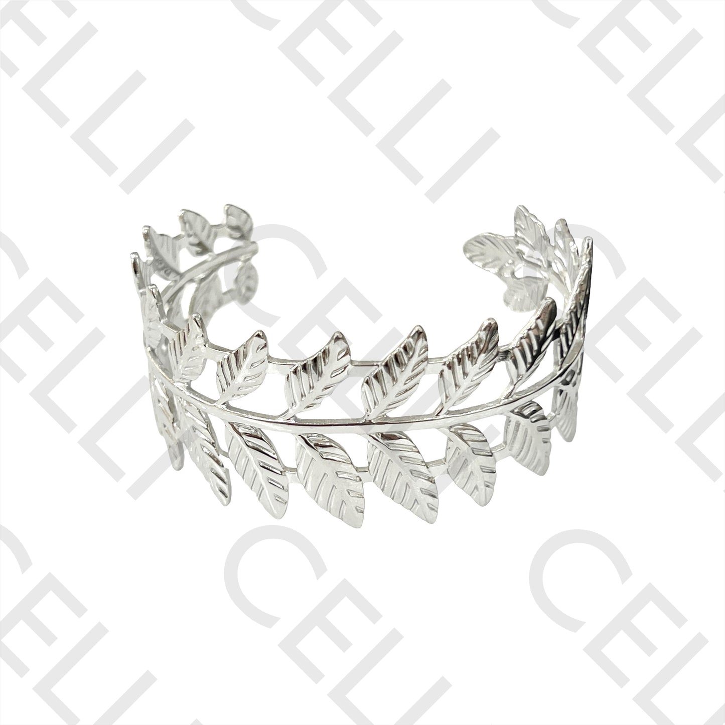 不锈钢粗手链 - 叶片