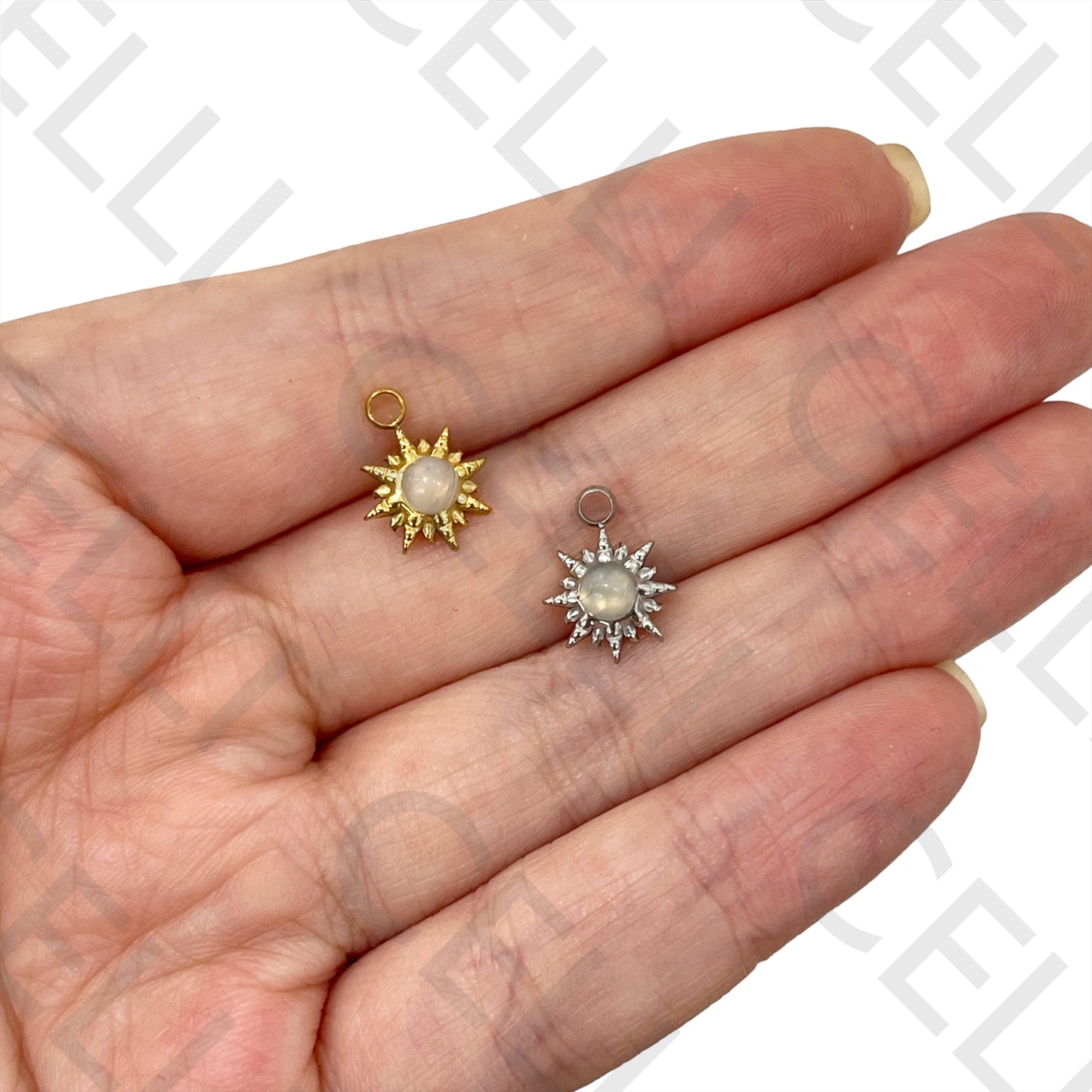 Medalha de Aço com Pedra Natural