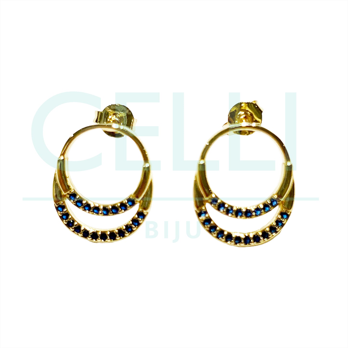 Brinco de Ródio com Zircônias