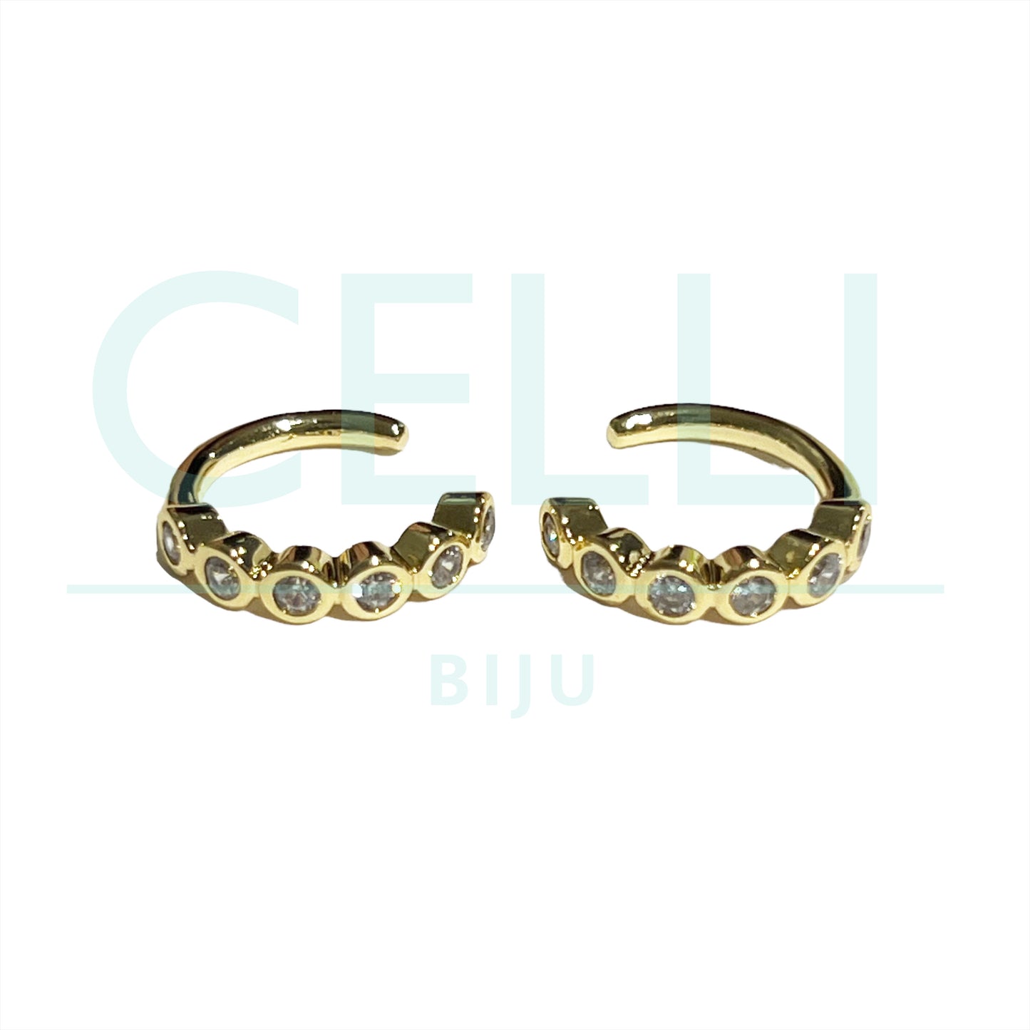 Earcuff de Ródio com Zircônias