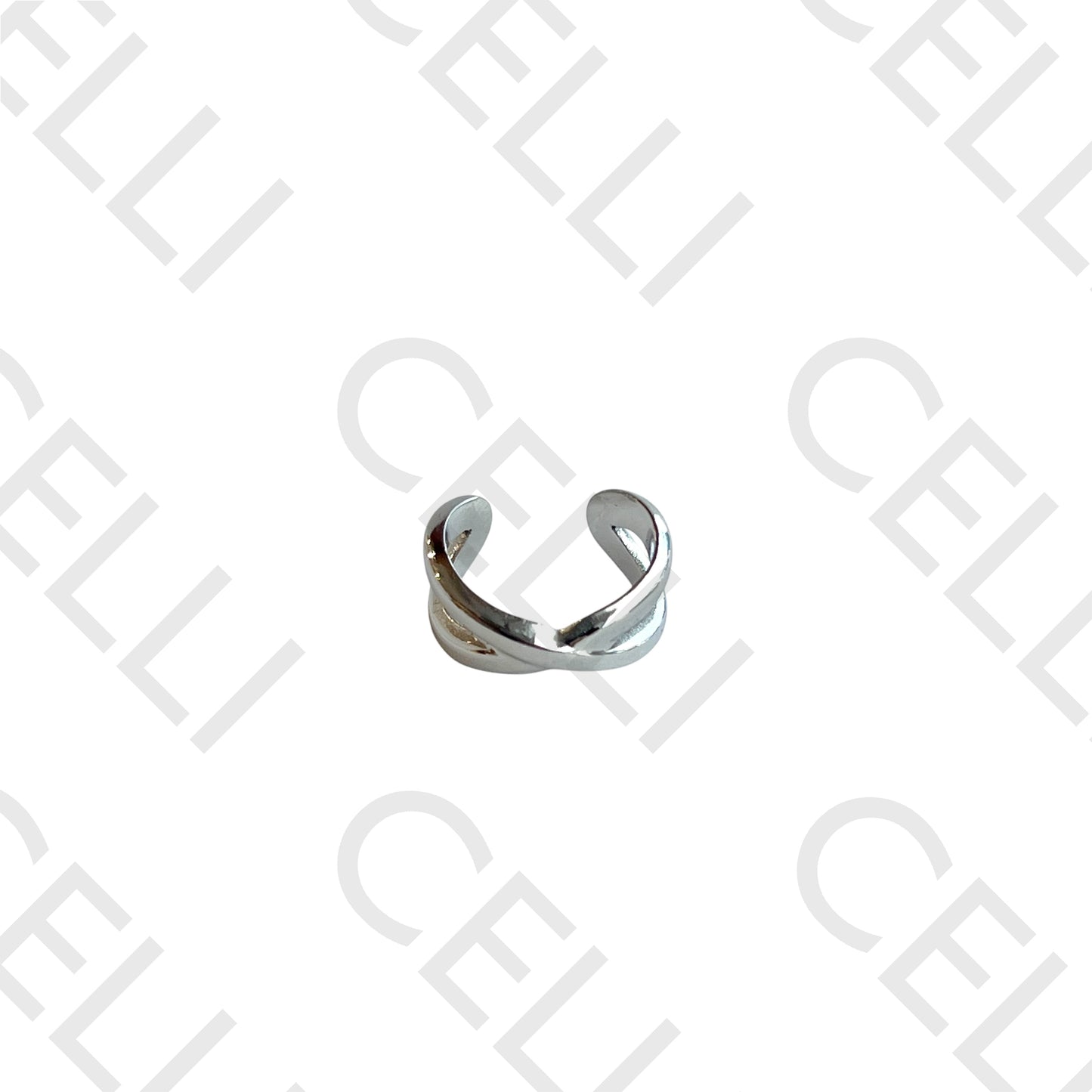 Earcuff de Aço - cruzado liso