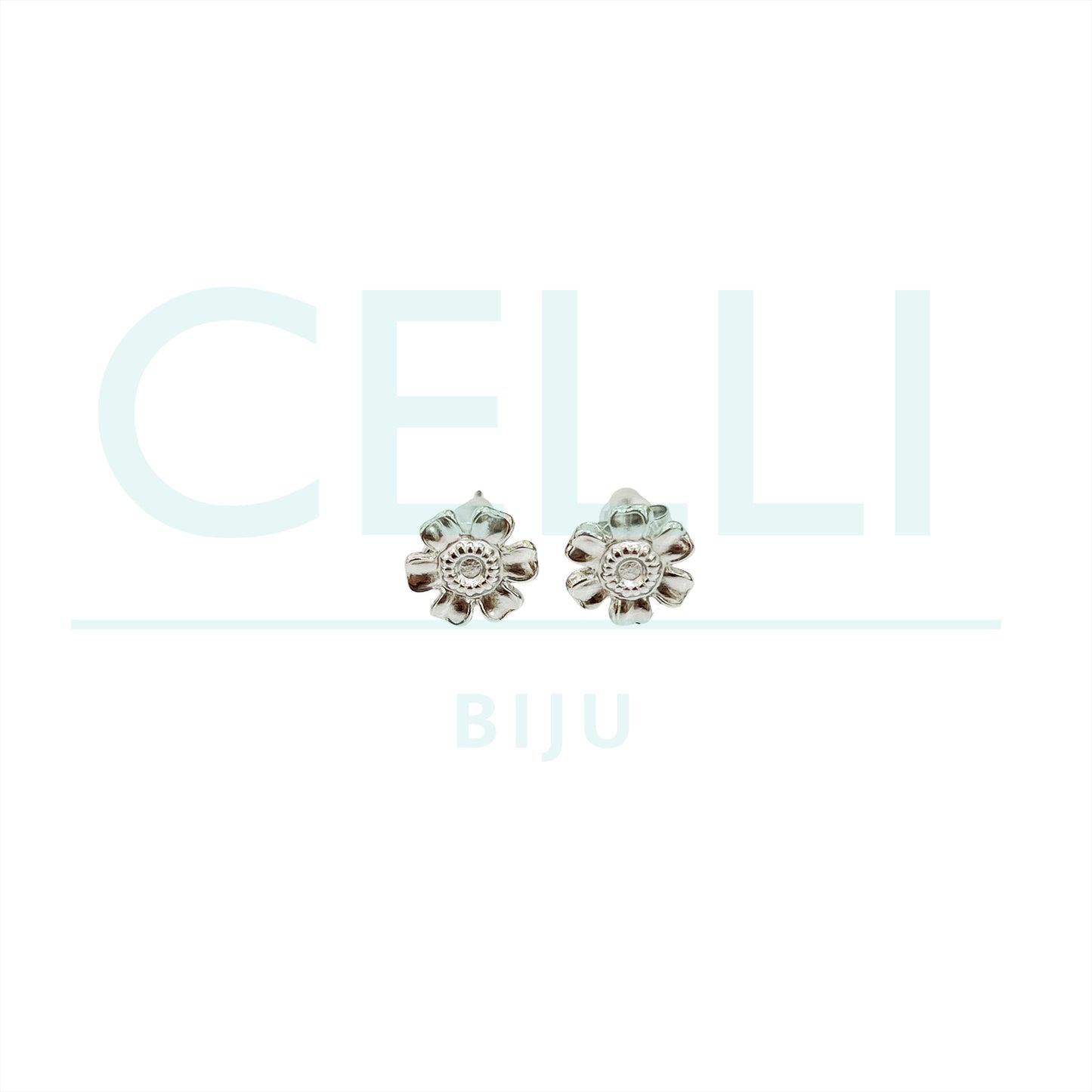 Brinco de Aço com medalhinha mini - flor