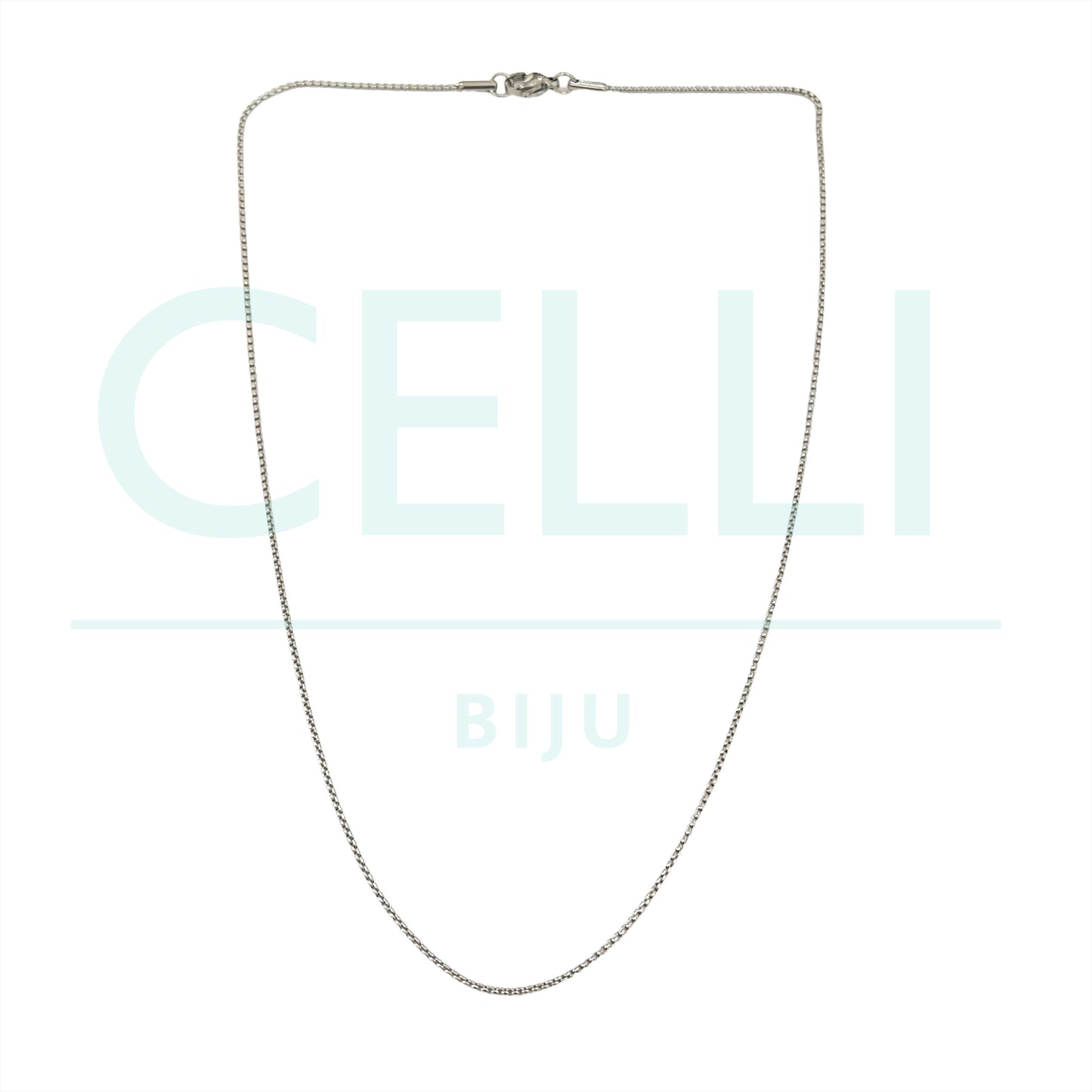 Colar de Aço Simples - elo quadrado 1.2mm