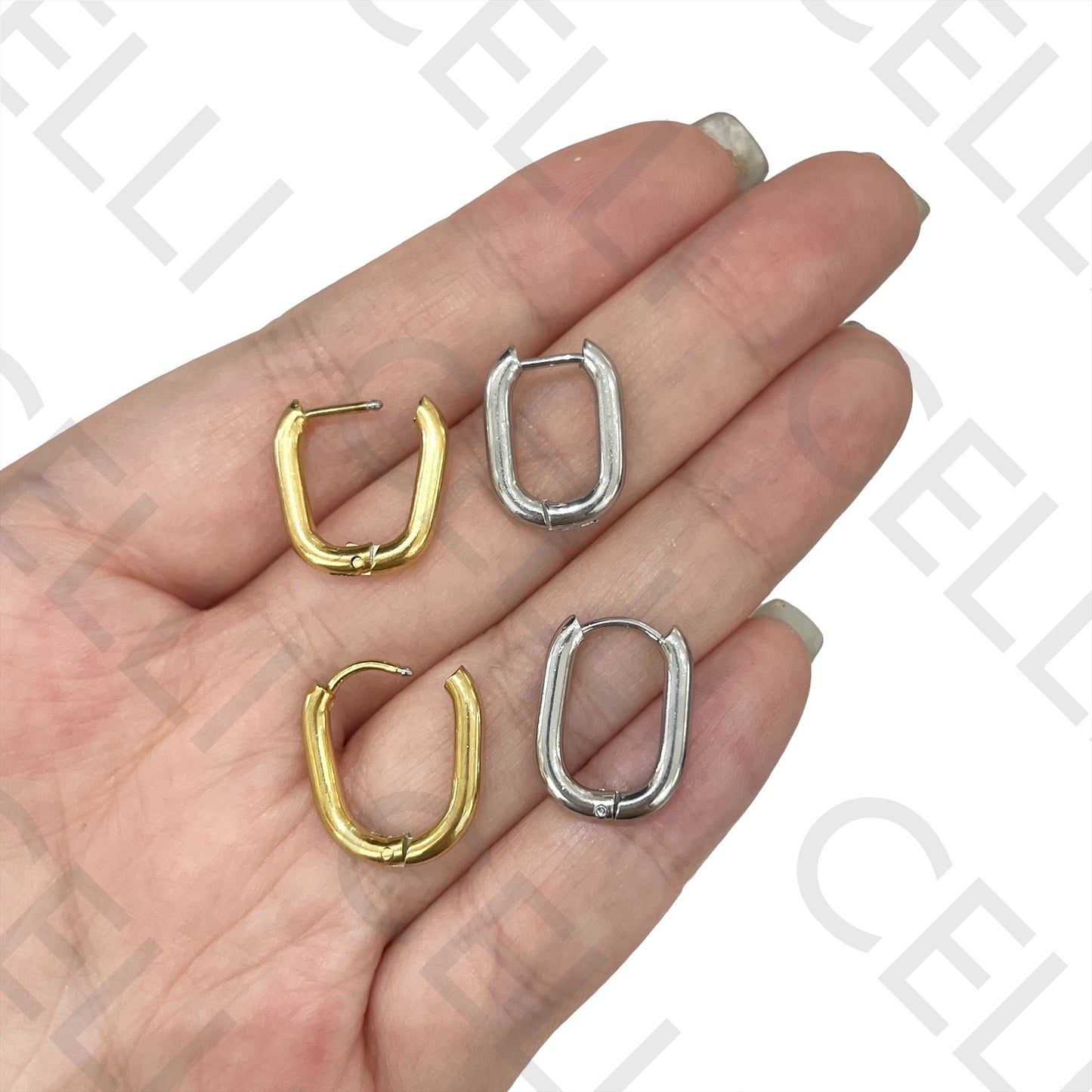 钢制耳环 - 基本款椭圆环,厚度2.5mm