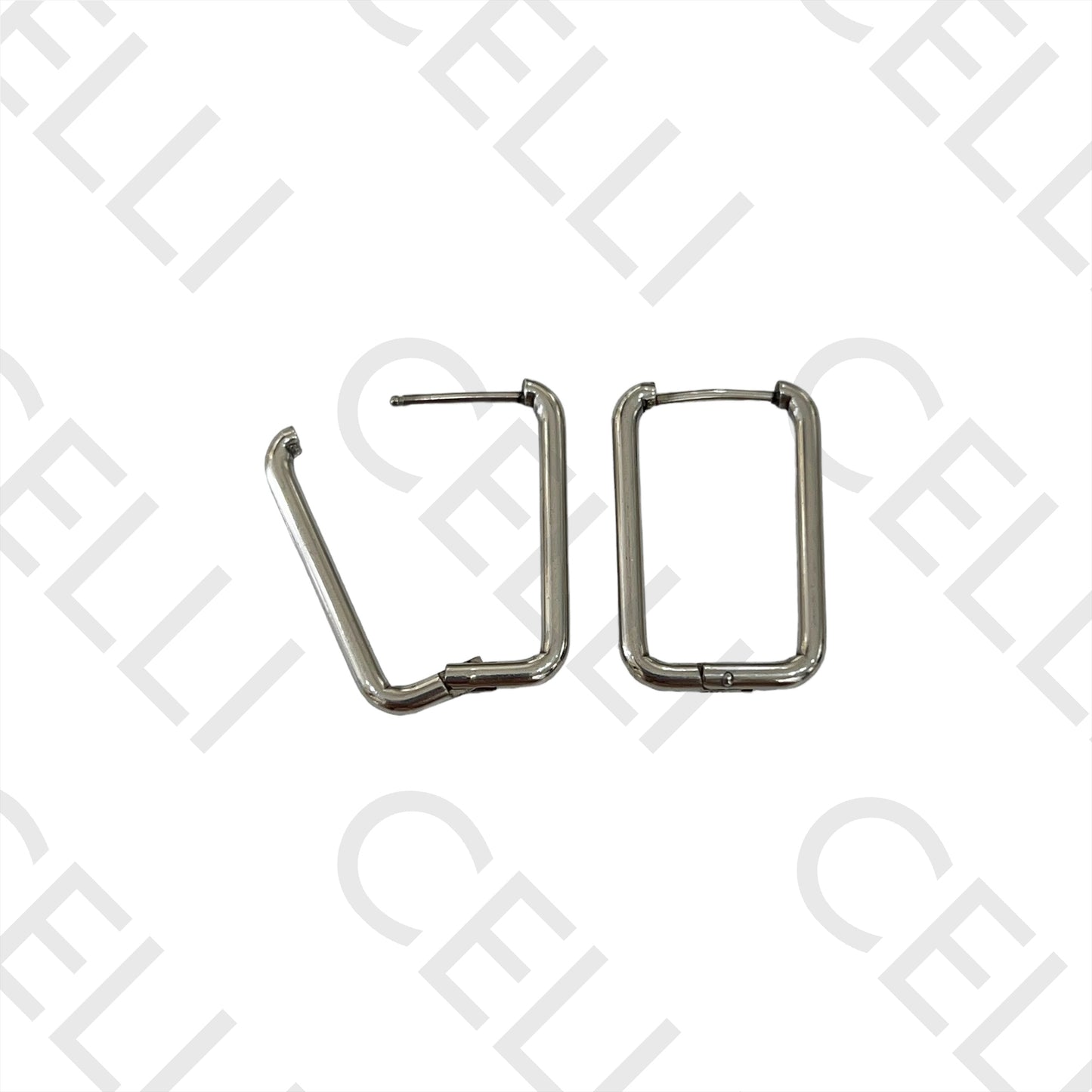 Rectangular Steel Hoop Earring