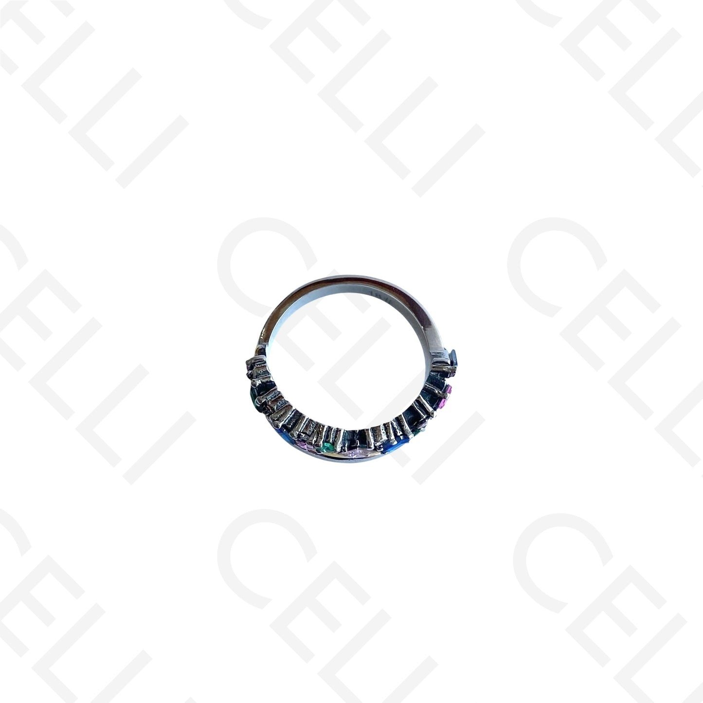 Anel de Aço - 2 tons brilhantes coloridos