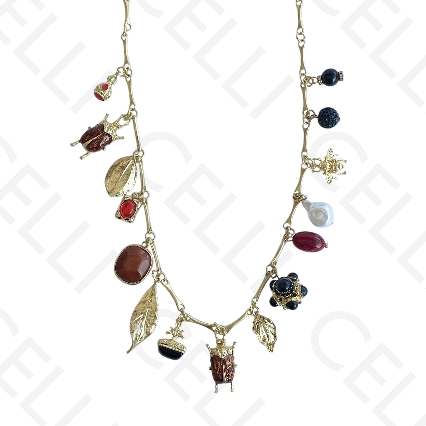 fashion necklace - multiple medals