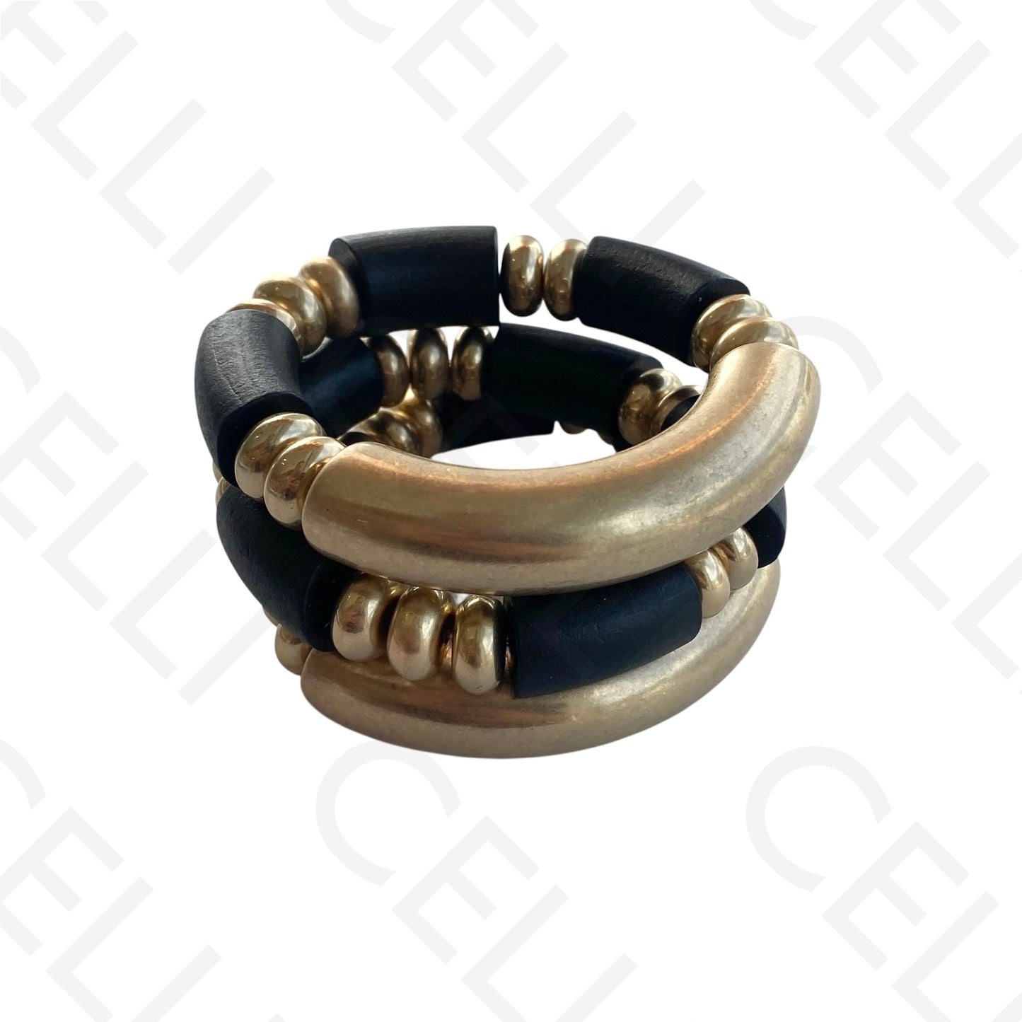 Bracelete de Moda Elástica- Madeira (conjunto de 3)