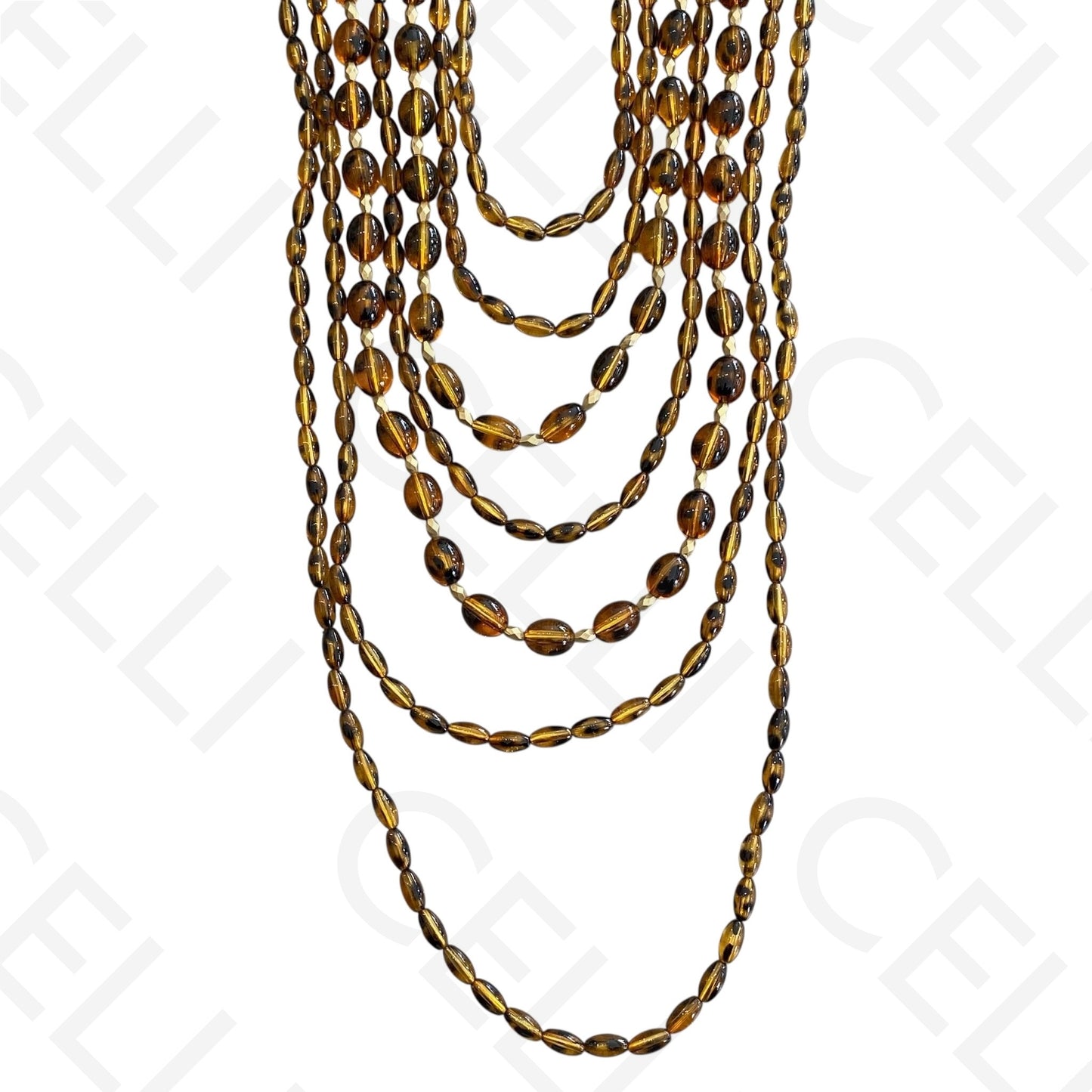 Steel necklace - thick resin beads