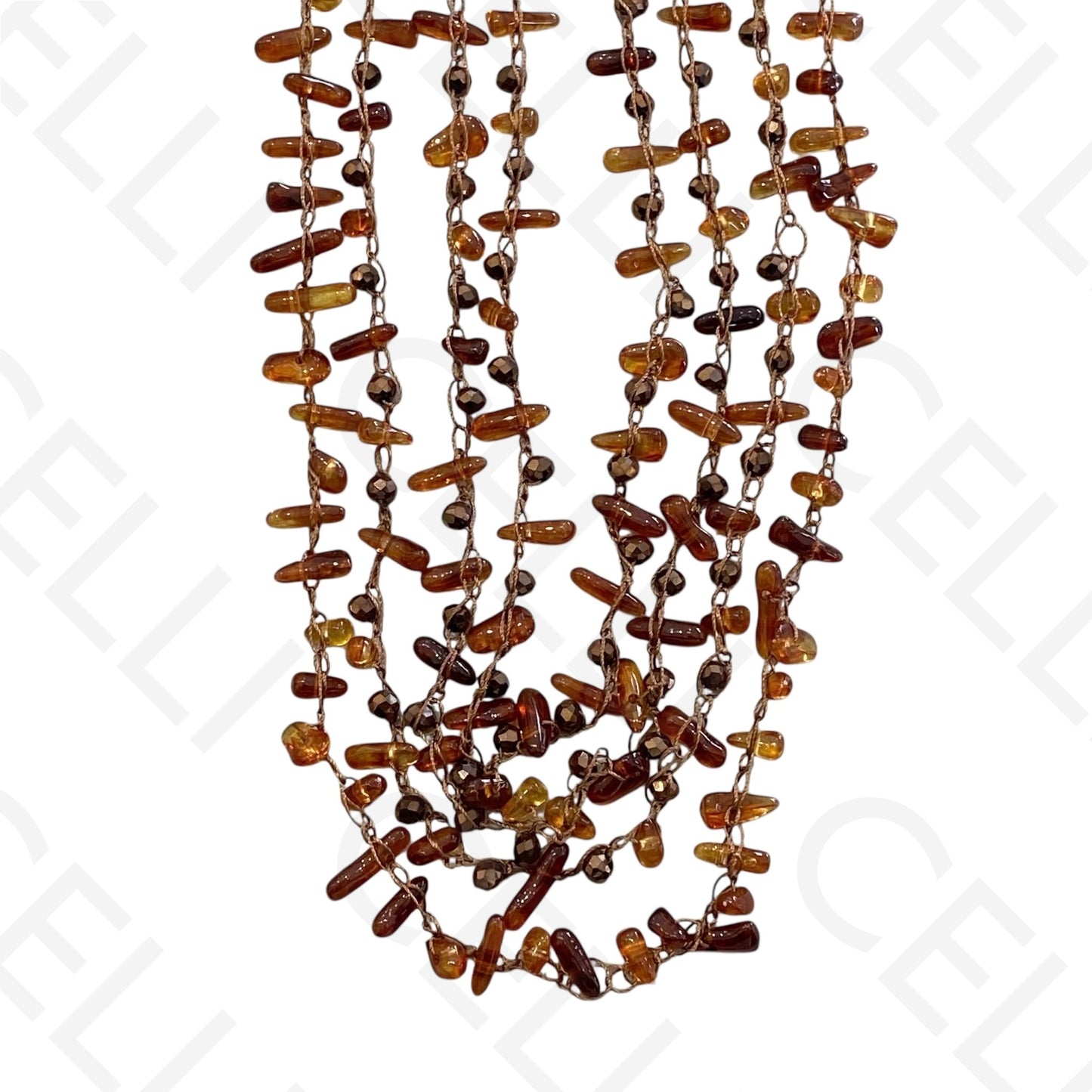 Steel necklace - thick resin beads