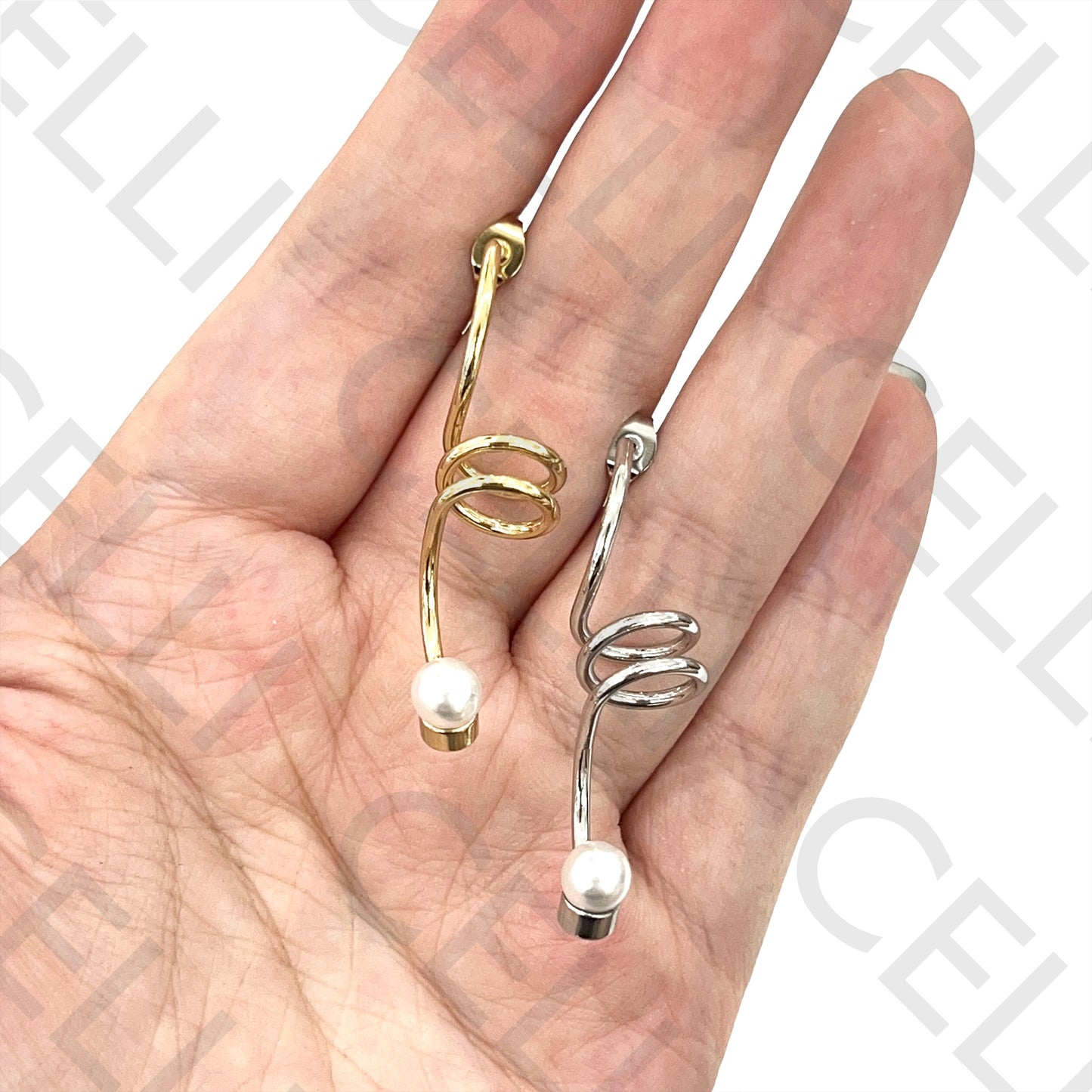 Steel Earring with Pearls