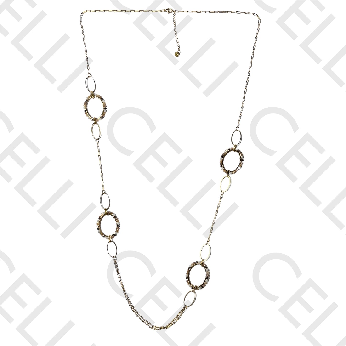 Collar de Acero (Largo) - cristales facetados