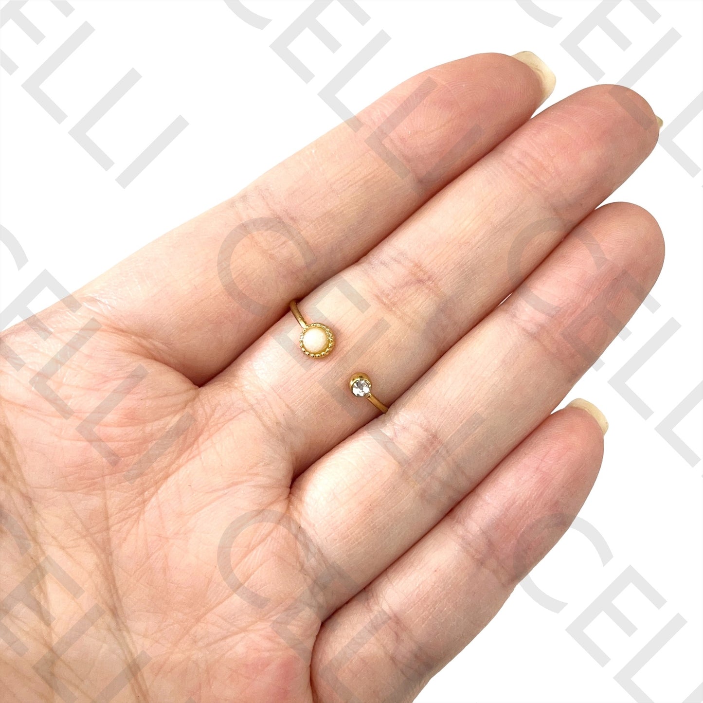 Steel Ring - with natural stone