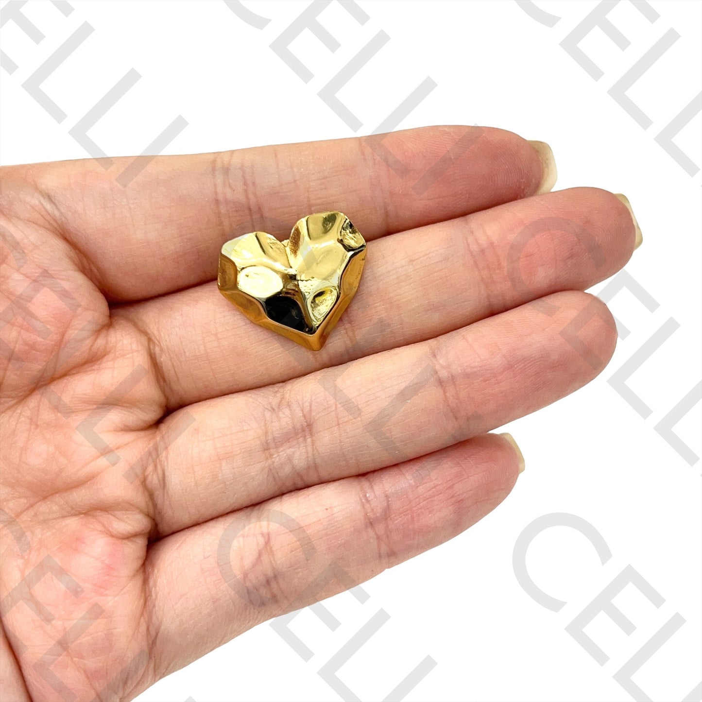 Pendiente de acero - corazón martillado