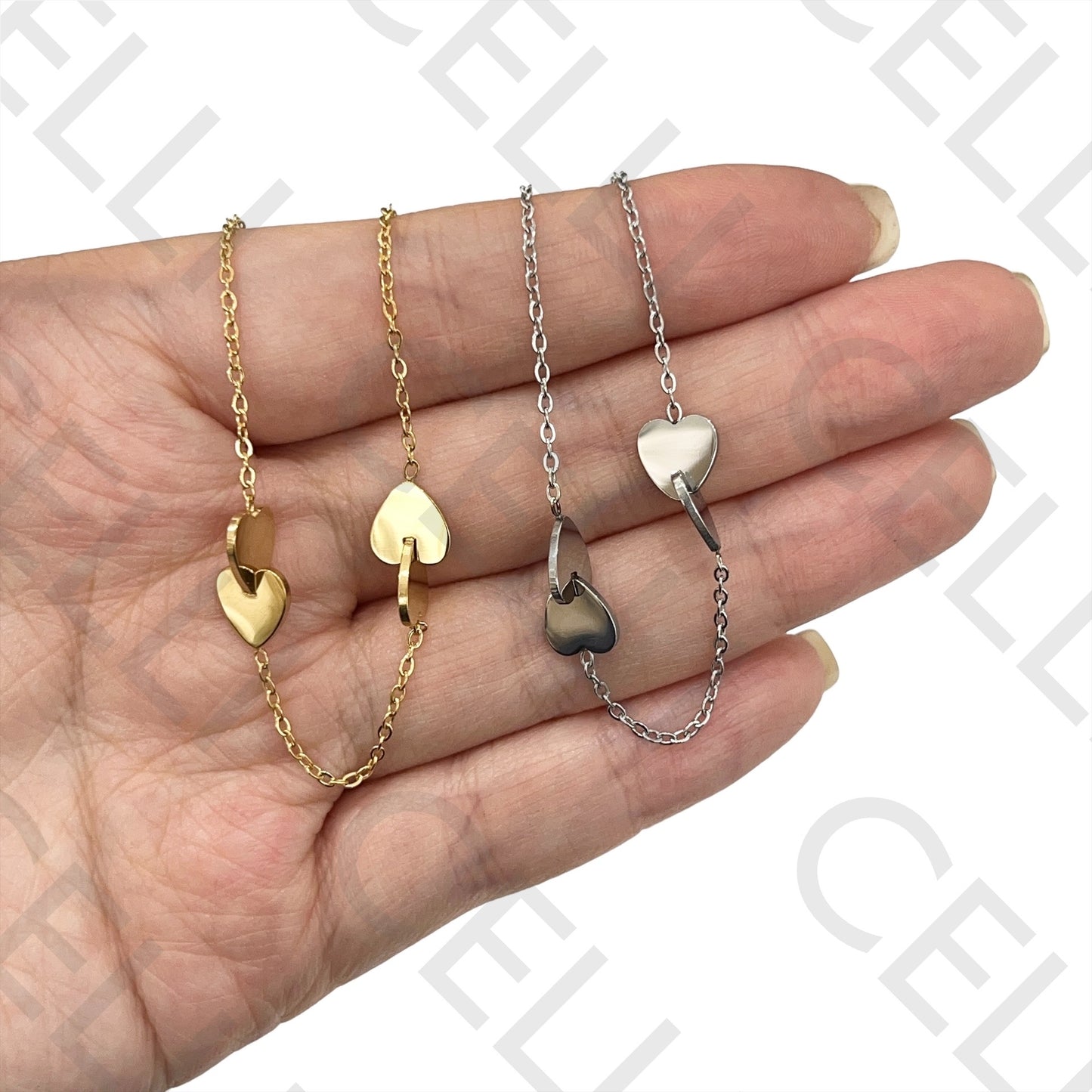 Colar de Aço - coração entremeio