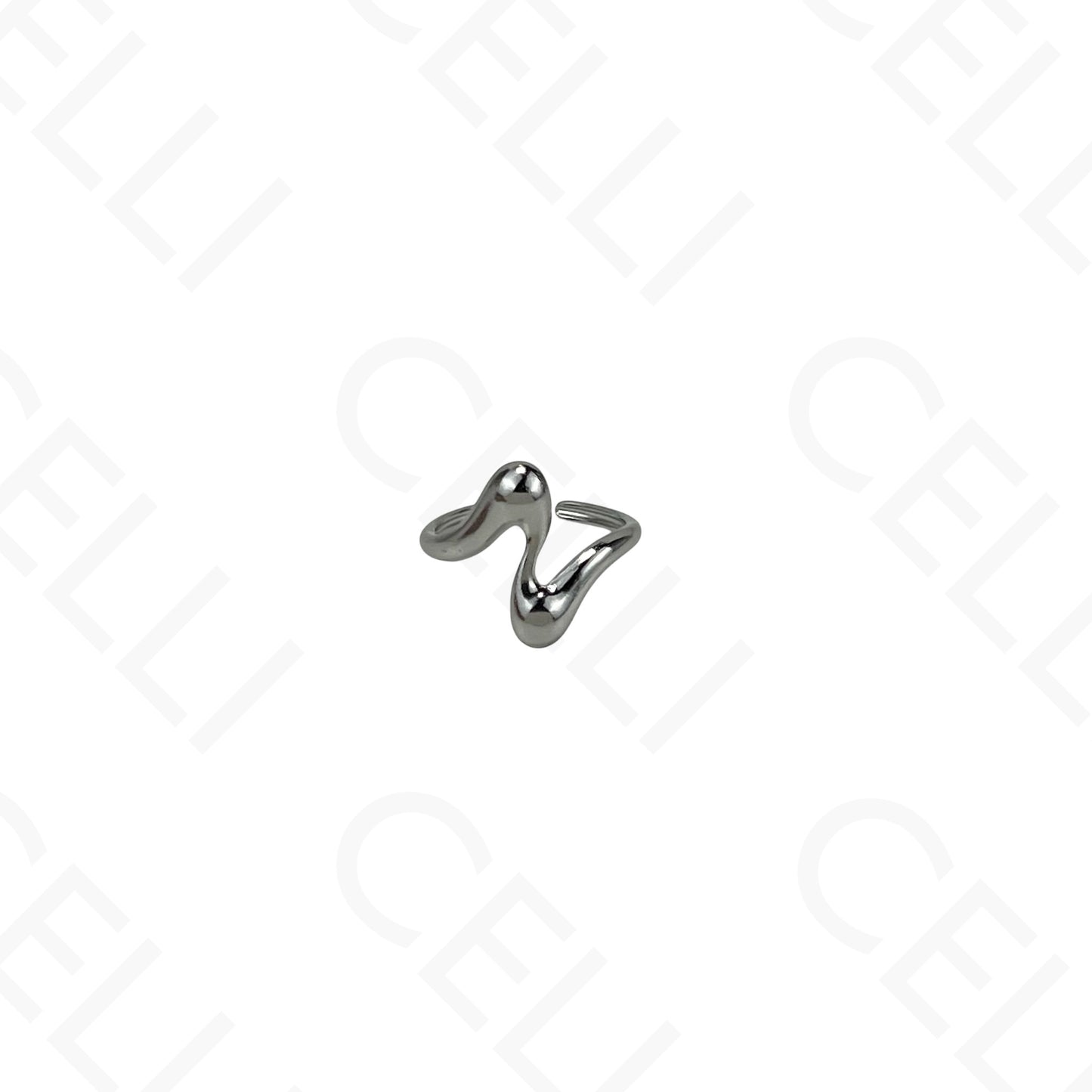 Anillo de acero ajustable - brillantes redondos