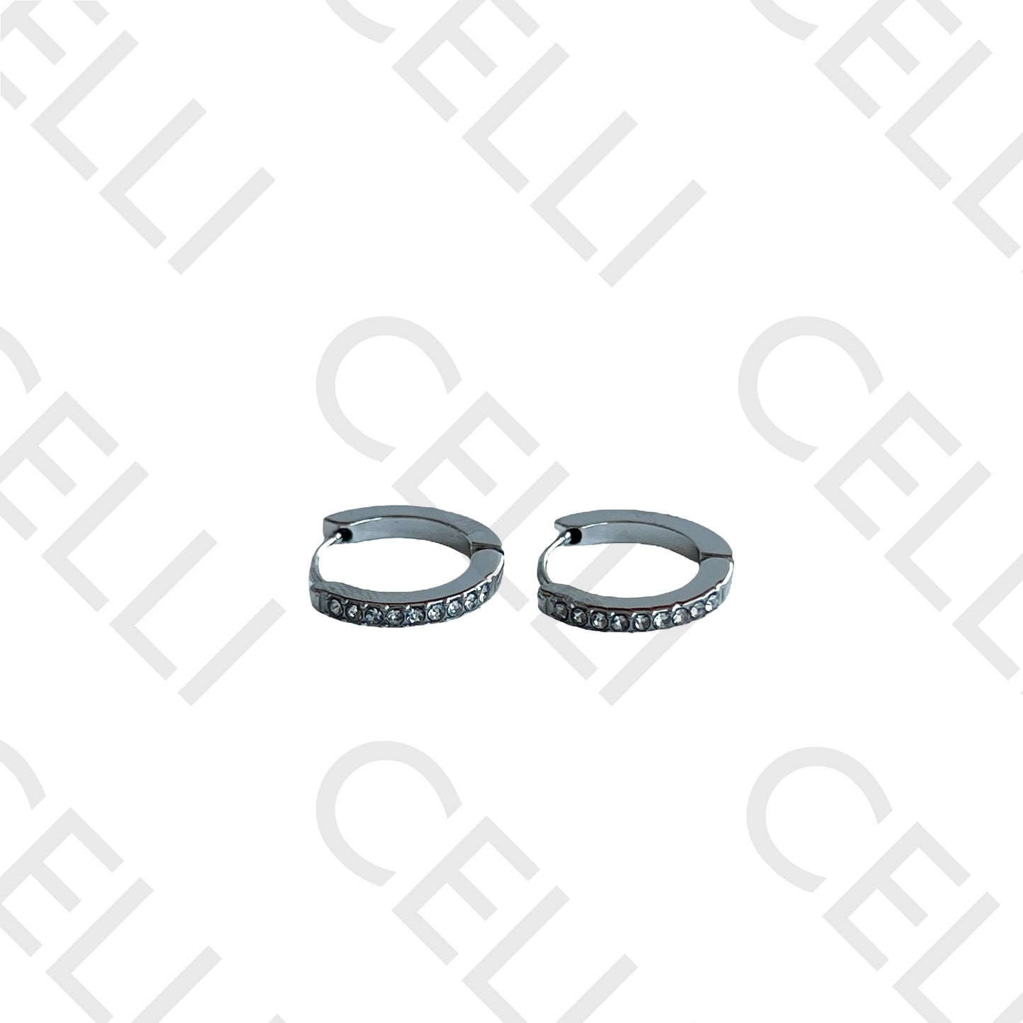 Salto de acero - anillo con diamantes brillantes