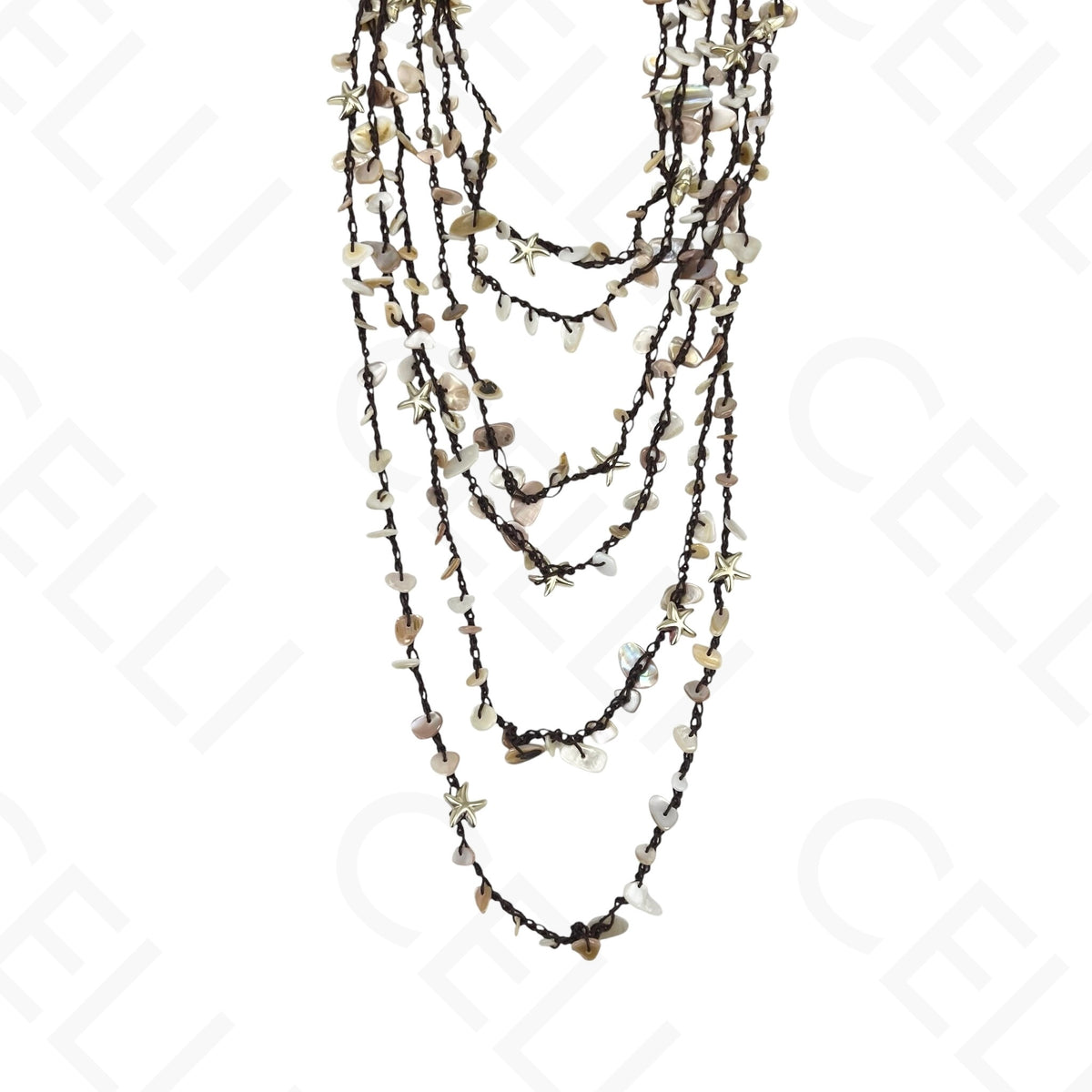Collar de moda - múltiple, nácar y resina
