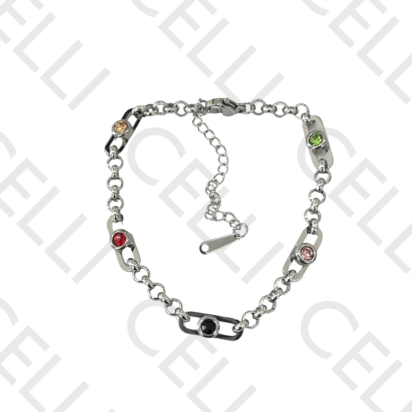 不锈钢手链 - 彩色亮钻