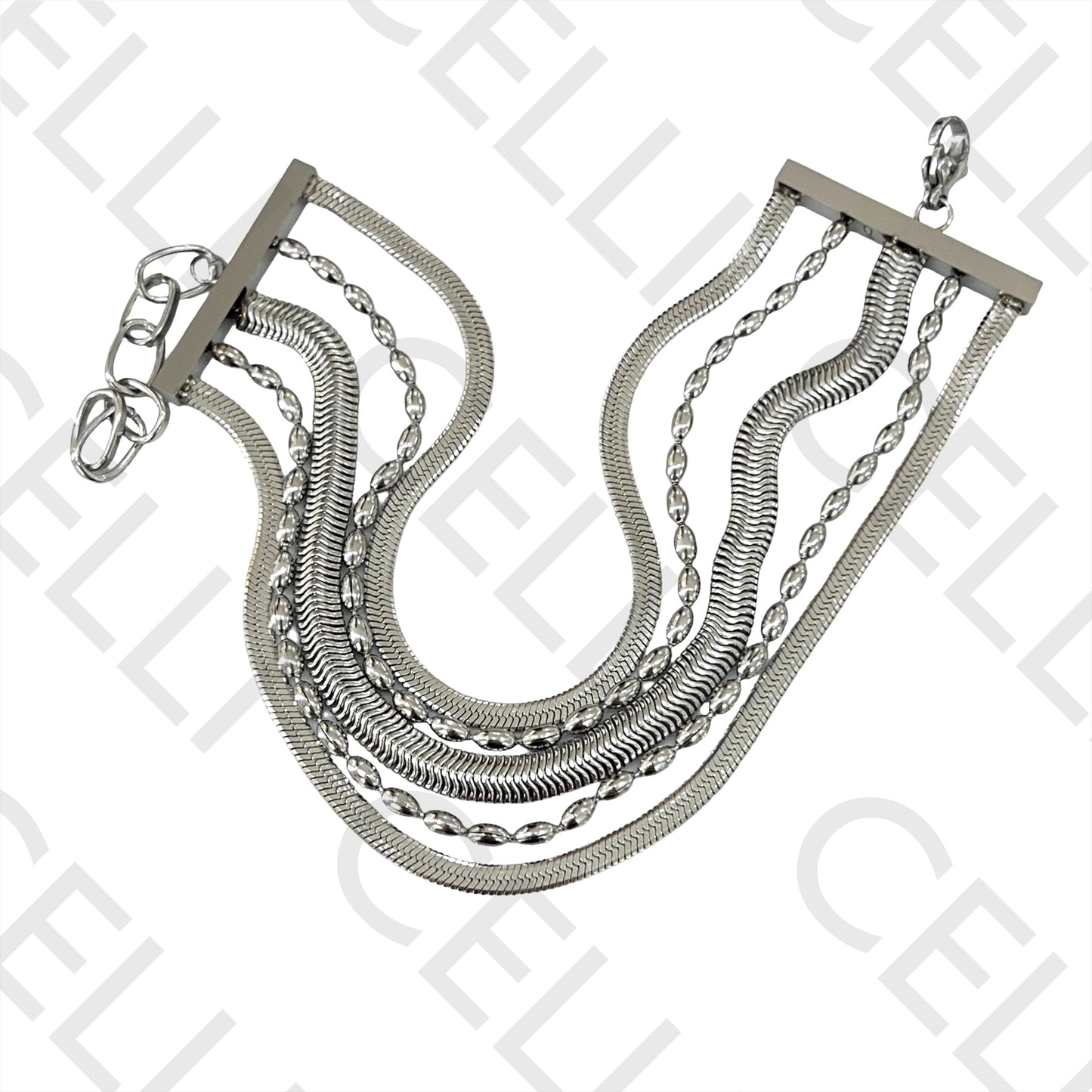 Pulsera de Acero - 5 piezas junto con serpiente plana