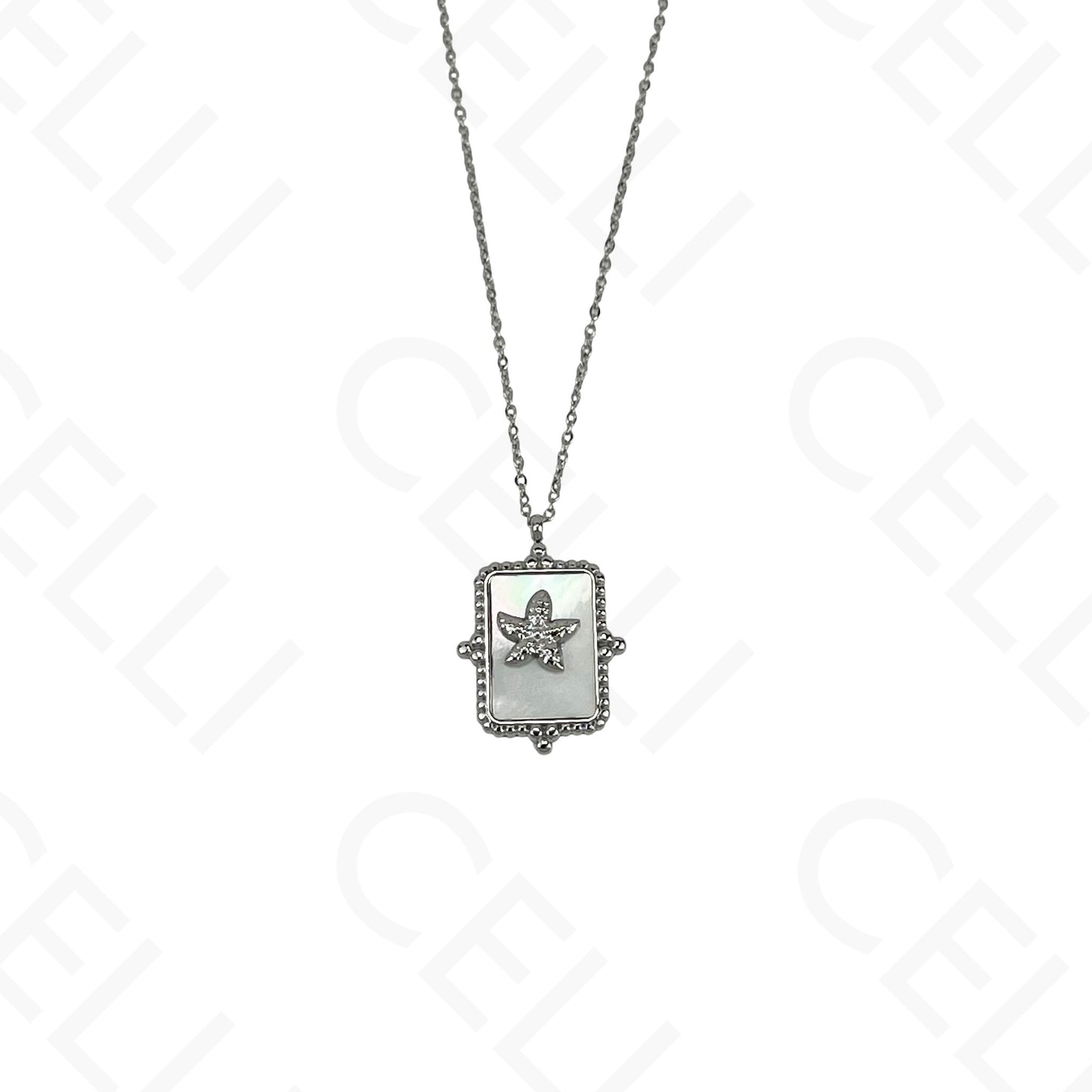Collar de acero - madreperla y estrella de mar