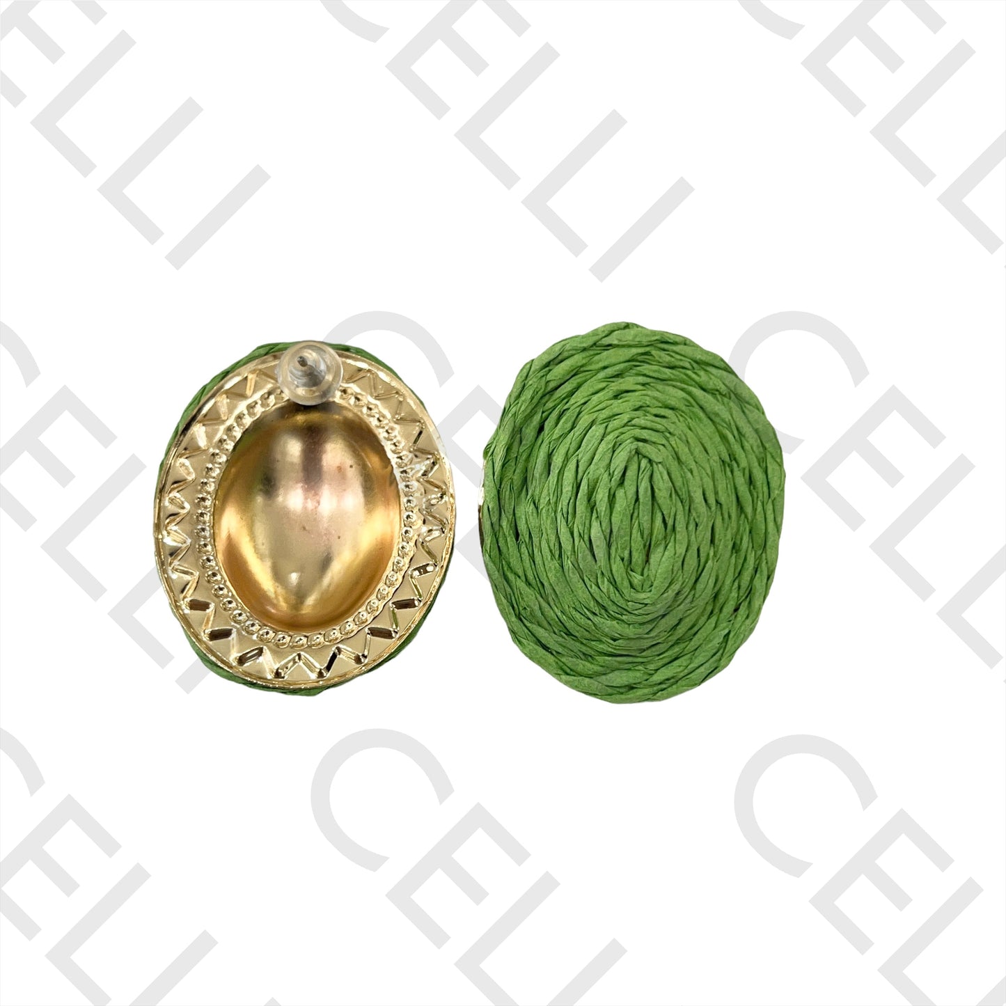 Fashion Earrings with straw/paper