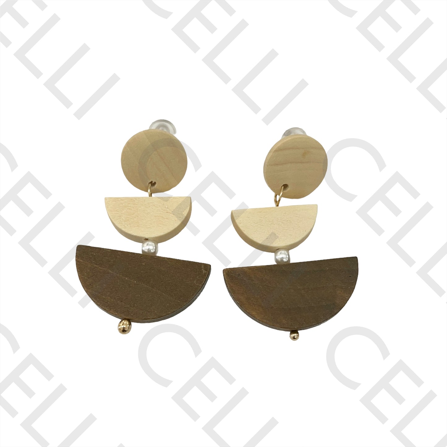 Brinco de Moda com madeira