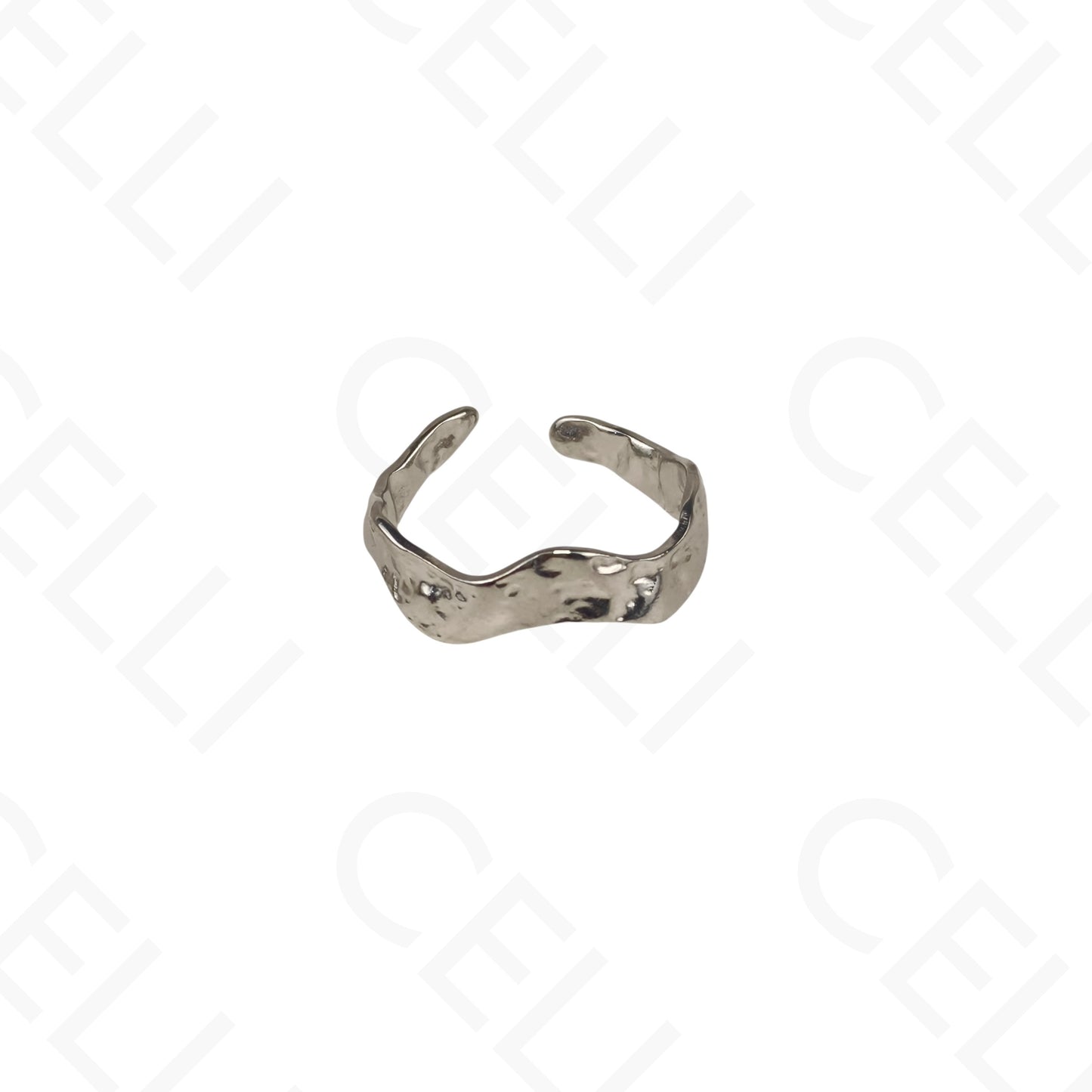 Anillo de Acero Ajustable - ondulado martillado fino