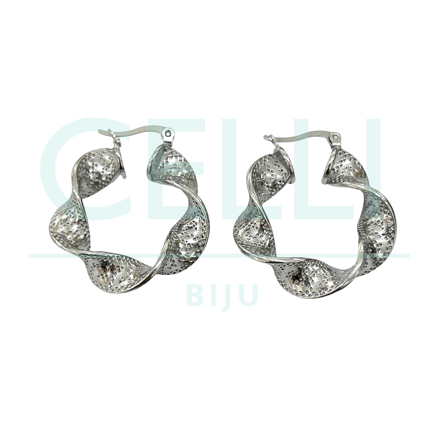 Brinco Argola de Aço - torcido detalhado