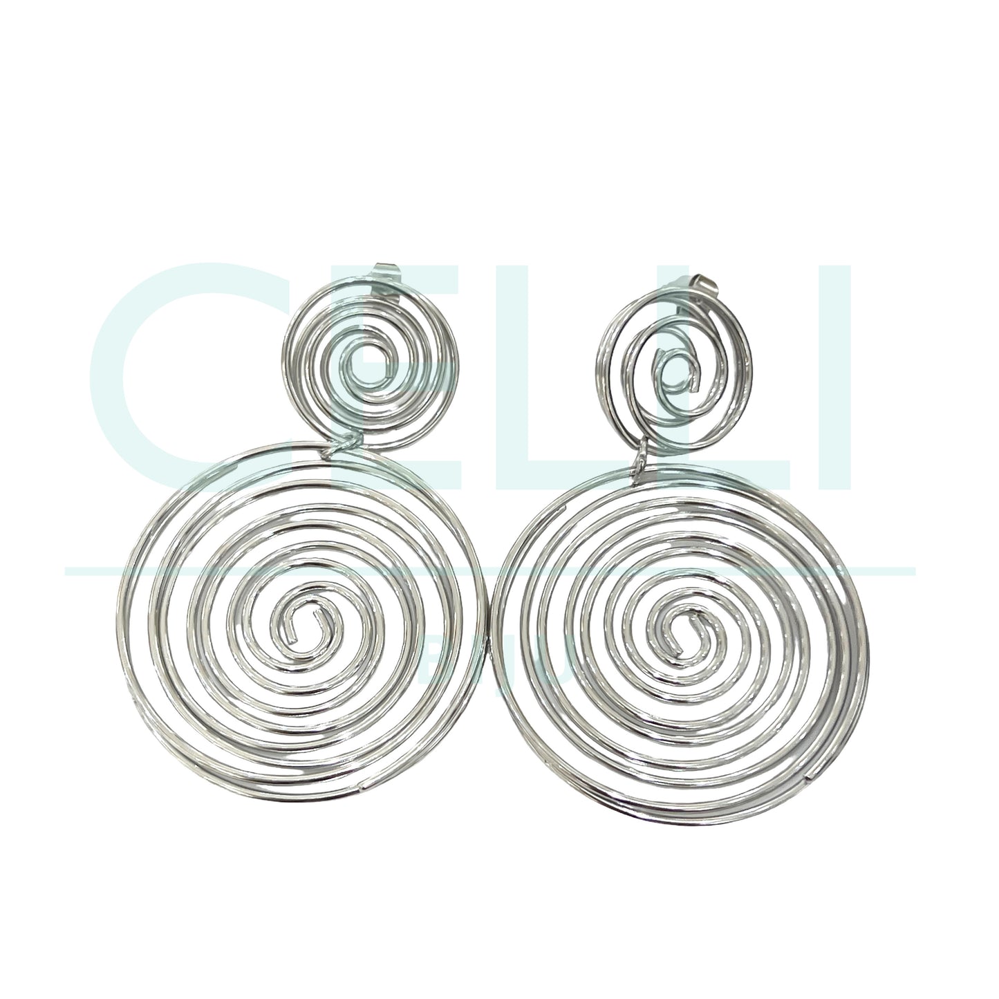 不锈钢耳环 - 圆形金属丝