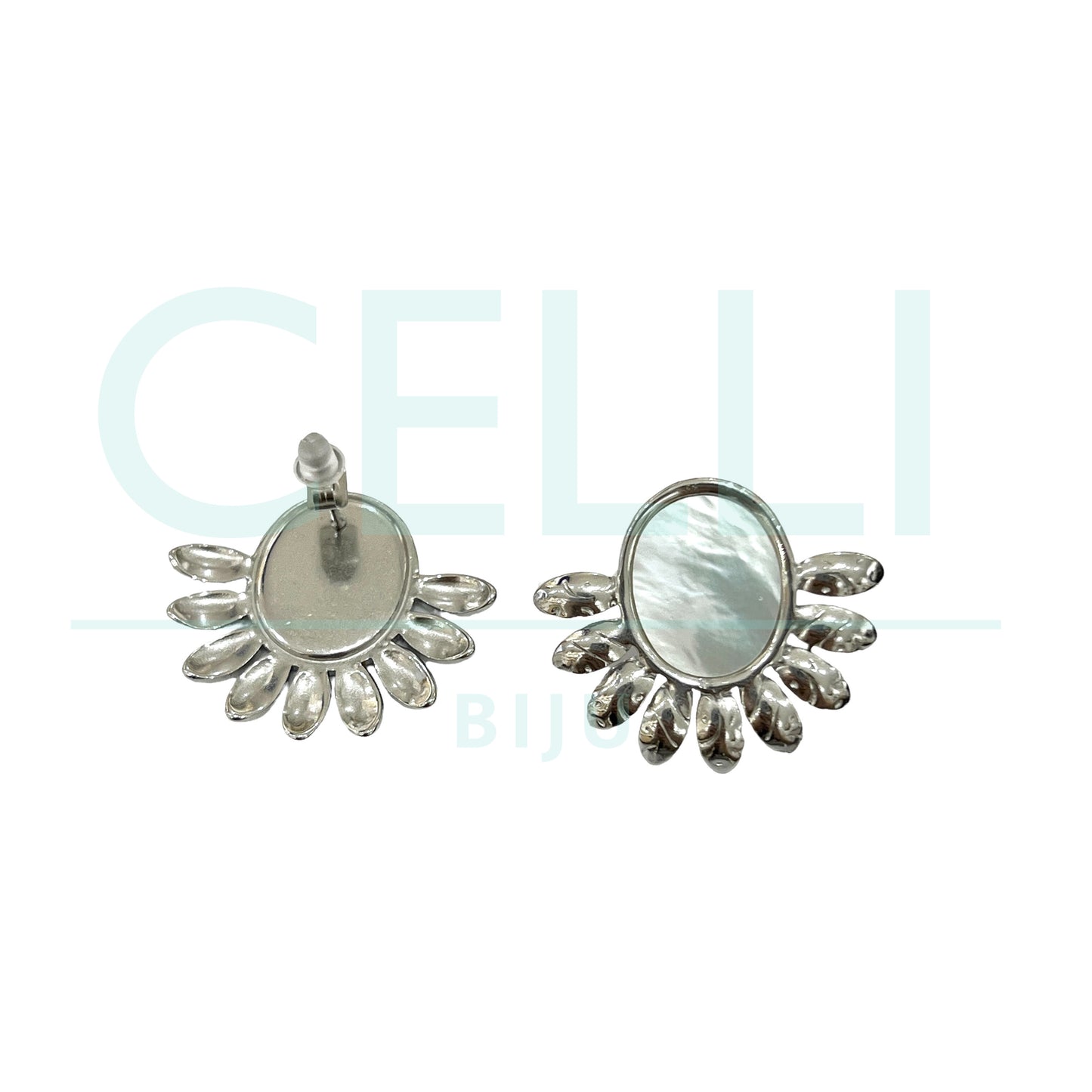 Brinco de Aço - madrepérola