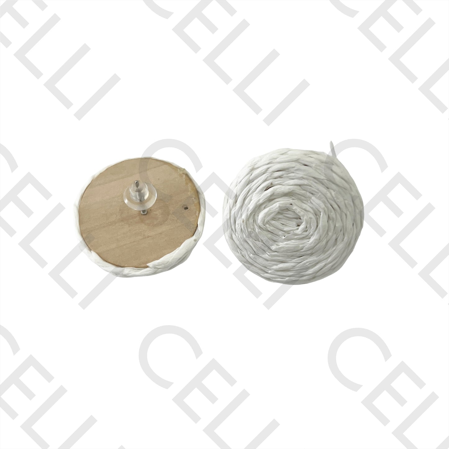 Fashion Earring with Straw and Wood